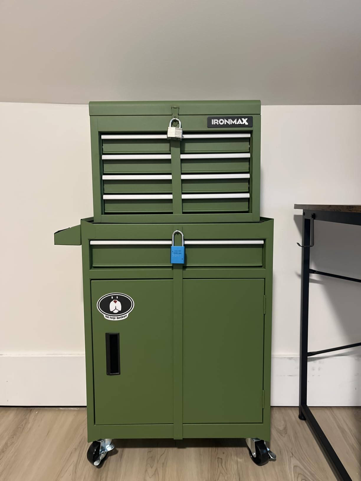 Goplus Tool Chest, 5-Drawer Rolling Cabinet with Detachable Top Toolbox, Lockable Wheels, Lock Bar, Protective Liner & Tool Rack, Metal Storage Cart for Garage Workshop customer photo 2