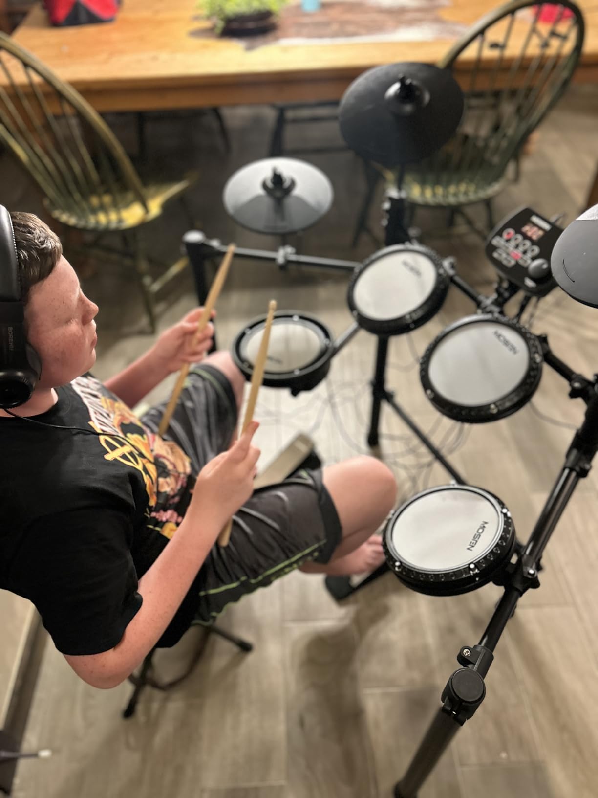 MOSEN Quiet Electric Drum Set Beginner,195+ Sounds & 25 Drum Kits,MED-X3 customer photo 1