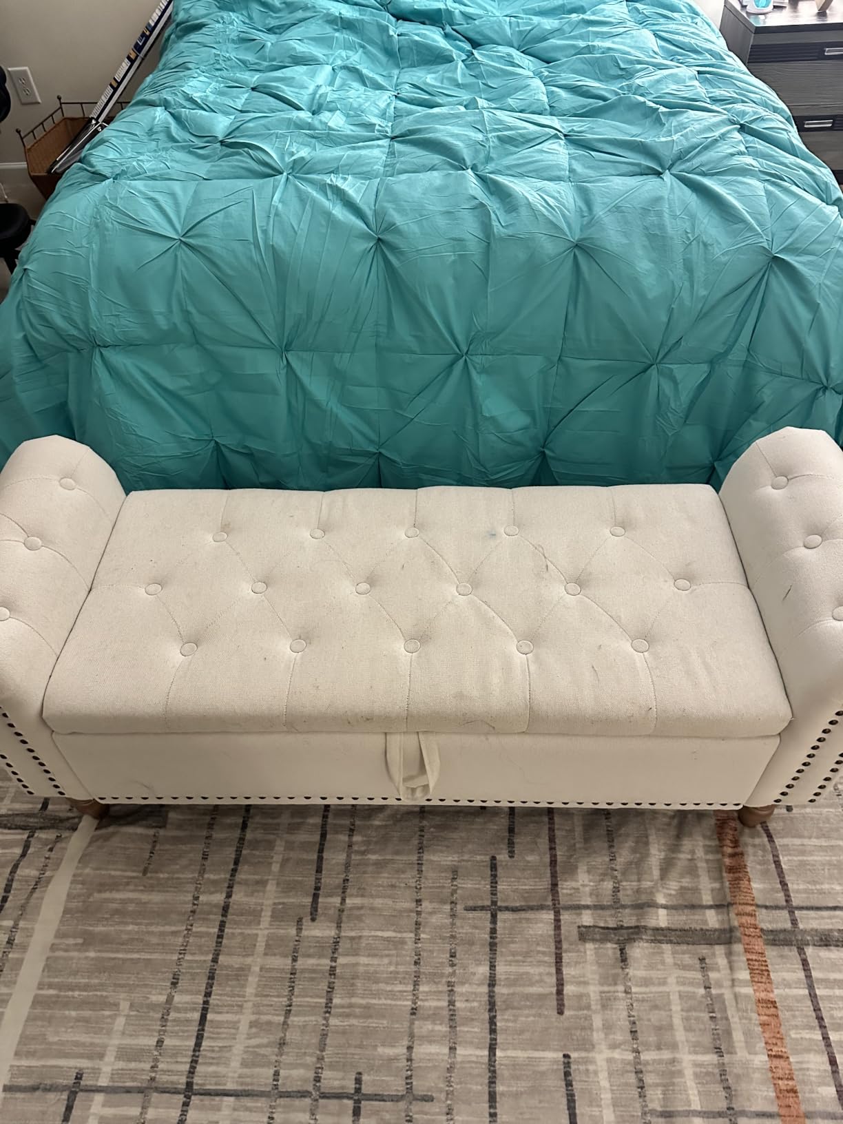 Three Geese Pinch Pleat Waterfowl Feathers and Down Comforter Queen Size Duvet Insert, 1200TC 100% Cotton Fabric, Premium All Seasons Grey Hotel Warm Comforter with 8 Tabs. customer photo 1