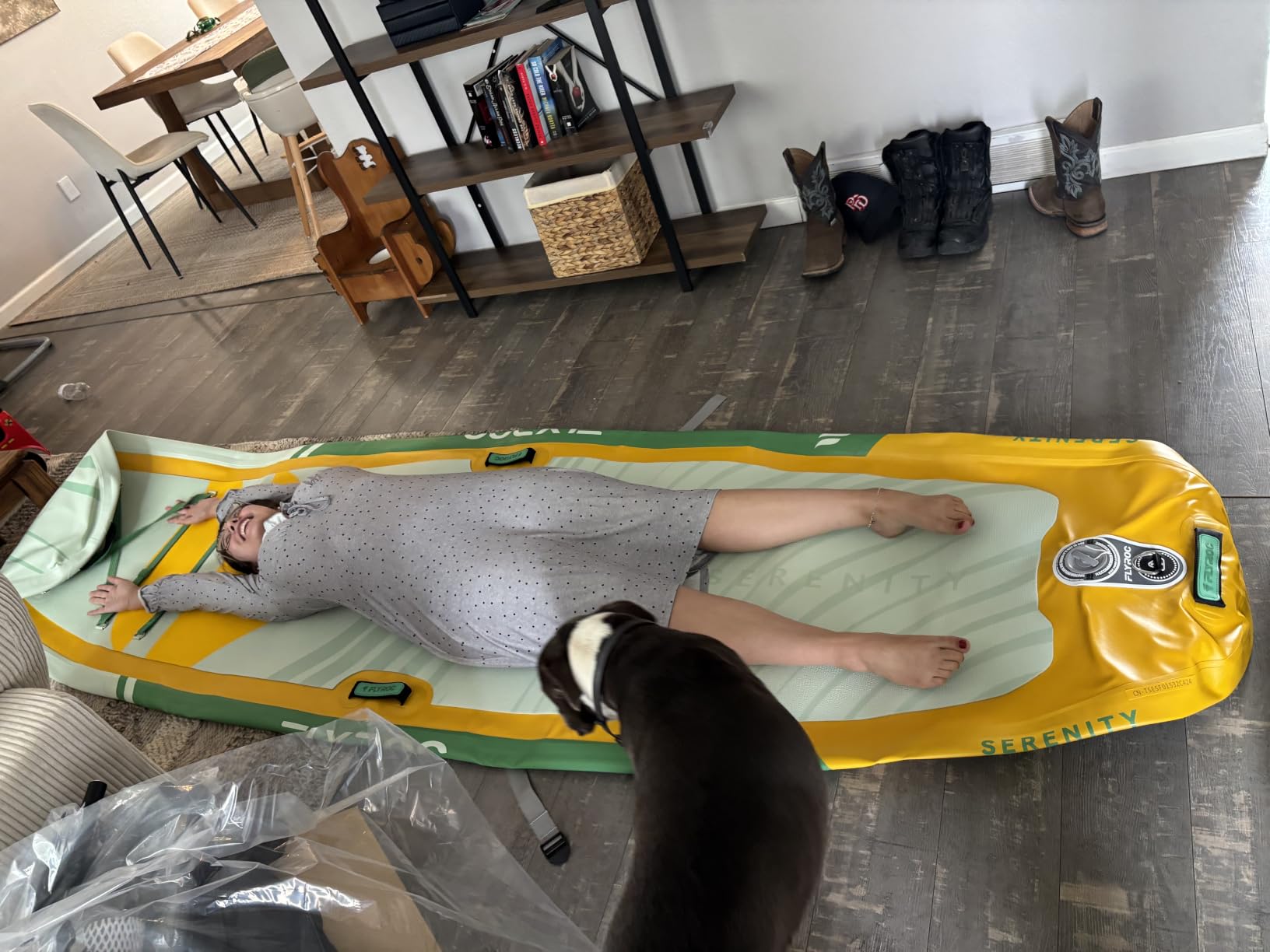 11'6/11’x35 Extra Wide Inflatable Paddle Board, 450/430lb Capacity Stand Up Paddle Board for Adults (x3), Stable Inflatable SUP, All Skill Levels, 3/5 Handles, 100L Backpack, 3PCS Paddle, 5L Dry Bag customer photo 2