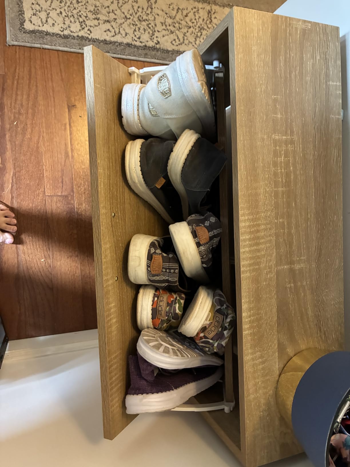 VEVOR Shoe Cabinet with 2 Flip Drawers, Shoe Storage Cabinet for Entryway, Free Standing Shoe Storage Organizer with Rattan Doors for Heels, Boots, Slippers in Hallway, Living Room customer photo 2