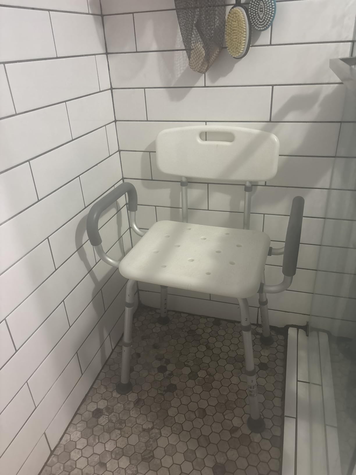HOMLAND Shower Chair for Inside Shower with Padded Armrests and Back customer photo 1