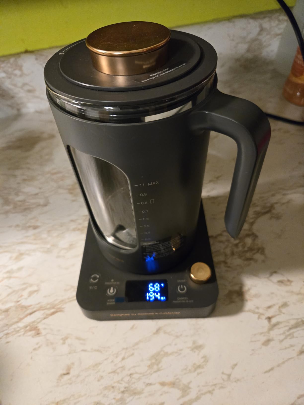 INTASTING Electric Tea Kettle with Infuser, ±1℉ Temperature Control, 1L customer photo 2