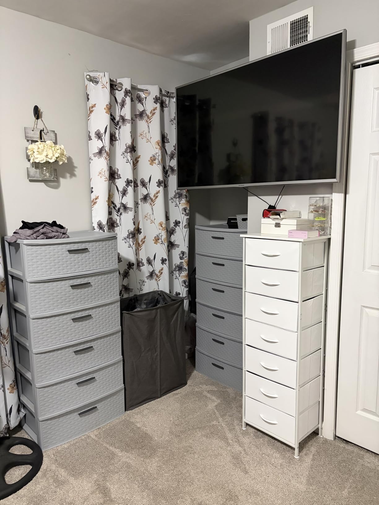 Fixwal Tall Skinny Dresser with 7 Fabric Drawers, Slim Dresser, Black customer photo 1