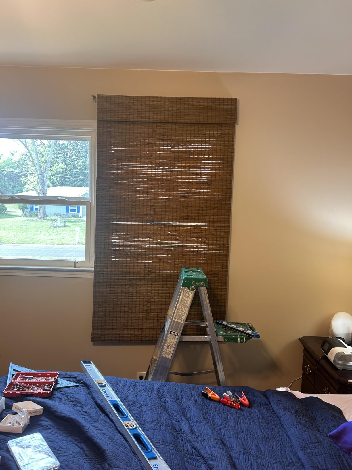 UNISHADES Bamboo Roman Shades w/Valance, 35