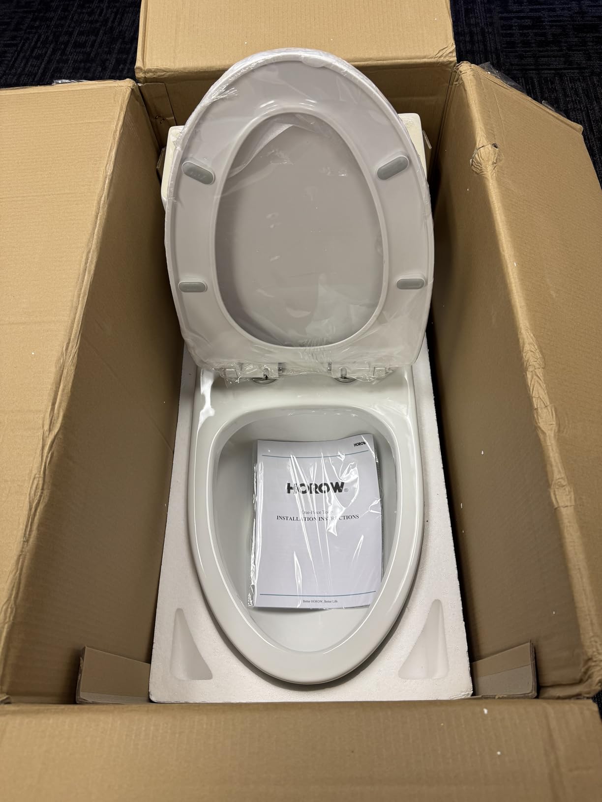 HOROW HR-ST076WD One Piece Toilet, Dual Flush, Compact Skirted Design customer photo 2