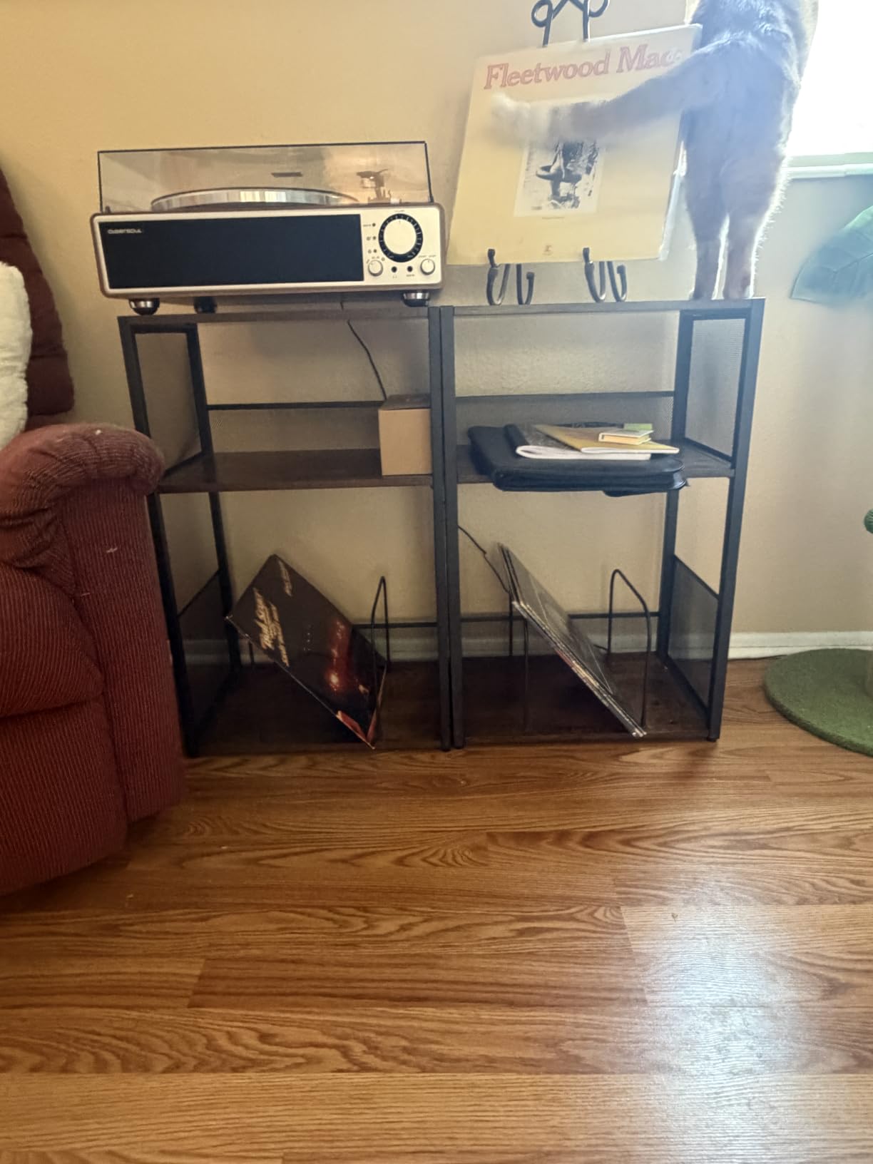 VASAGLE 3-Tier Record Player Stand, Vinyl Record Storage up to 100 Albums customer photo 1
