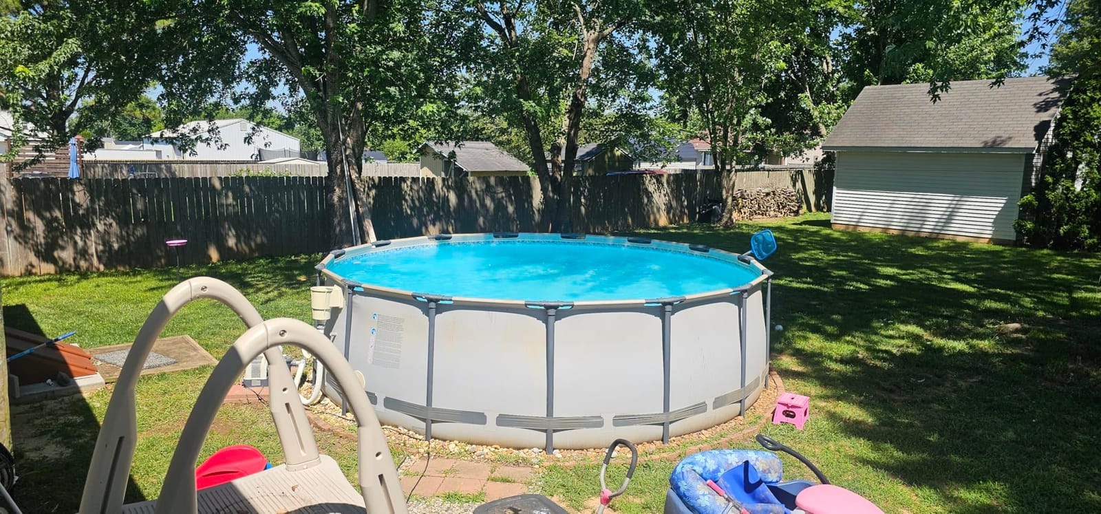 SIHAIAN 8 Ft Round Pool Cover, with Automatic Drain Stock Tank Pool Cover, Patented One-Piece Tensioning System Above Ground Pool Cover, Preventing Waterlogging, Yarn-Dyed Oxford Fabric Solar Cover customer photo 2