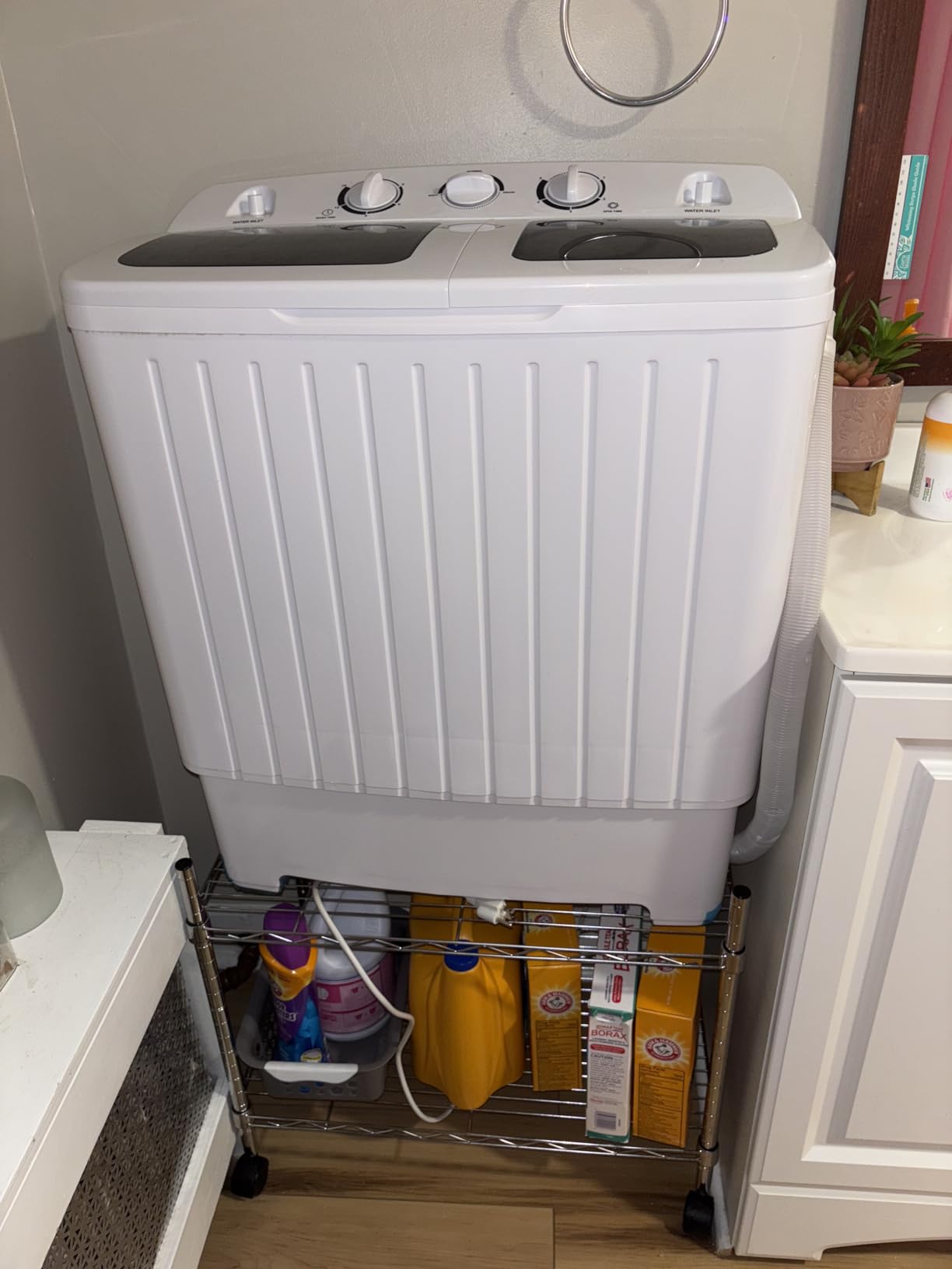 COSTWAY Portable Washing Machine, 12Lbs Washer and 8Lbs Spinner, Grey+White customer photo 1