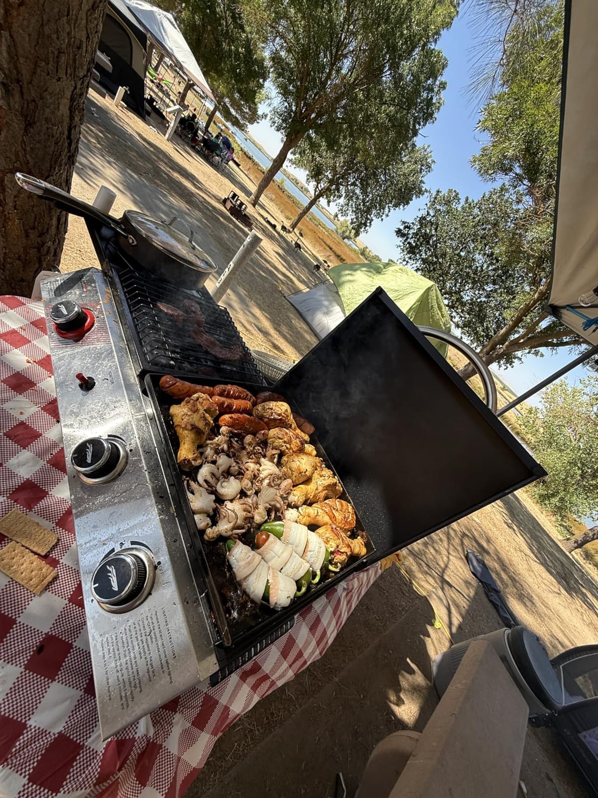 Royal Gourmet PD1305H 3-Burner Propane Gas Grill, Griddle Combo with Lid | 3-in-1 Grill Griddle Combo | 29,000 BTUs Output, 364 Sq. In. Cooking Area | for Outdoor Cooking, Silver & Black customer photo 1