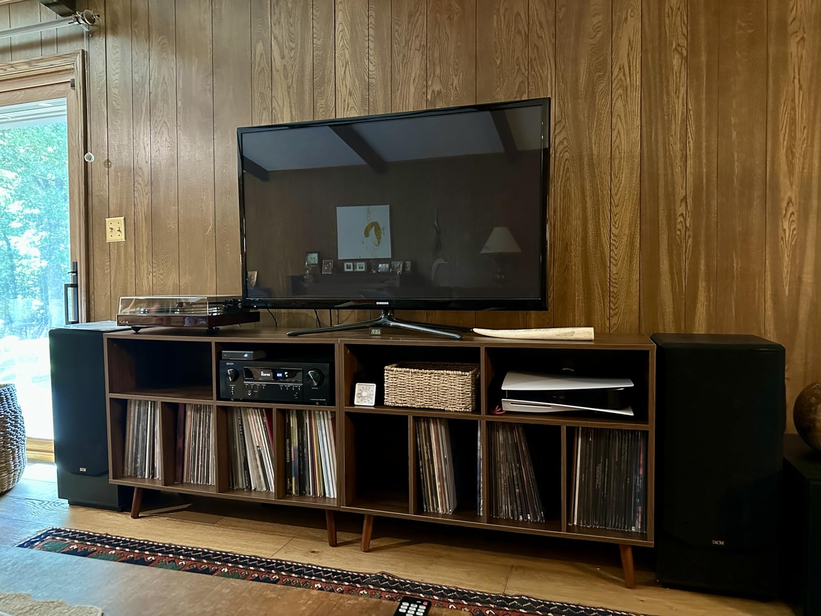 Cozy Castle Record Player Stand with Vinyl Storage Cabinet, Wood Turntable Table Open Shelf Holder Up to 350 Albums Cube Storage Organizer for Living Room, Office, Rustic Brown customer photo 2