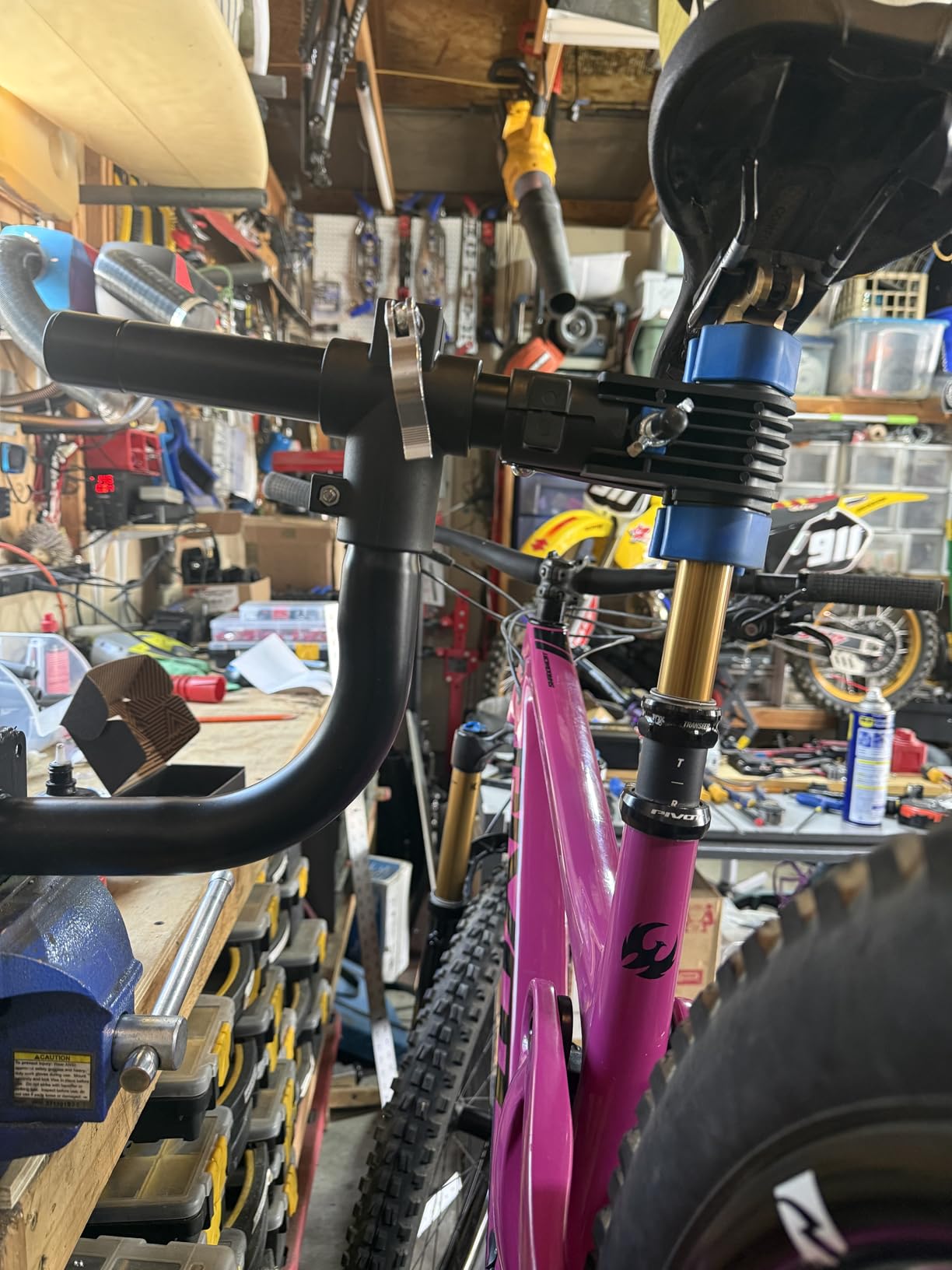Urban Deco Bike Repair Stand Bench Mount Bike Stand Wall Mounted Bike Work Stand Bicycles Maintenance Rack Bike Clamp for Road Mountain Bike,Road Bike customer photo 1