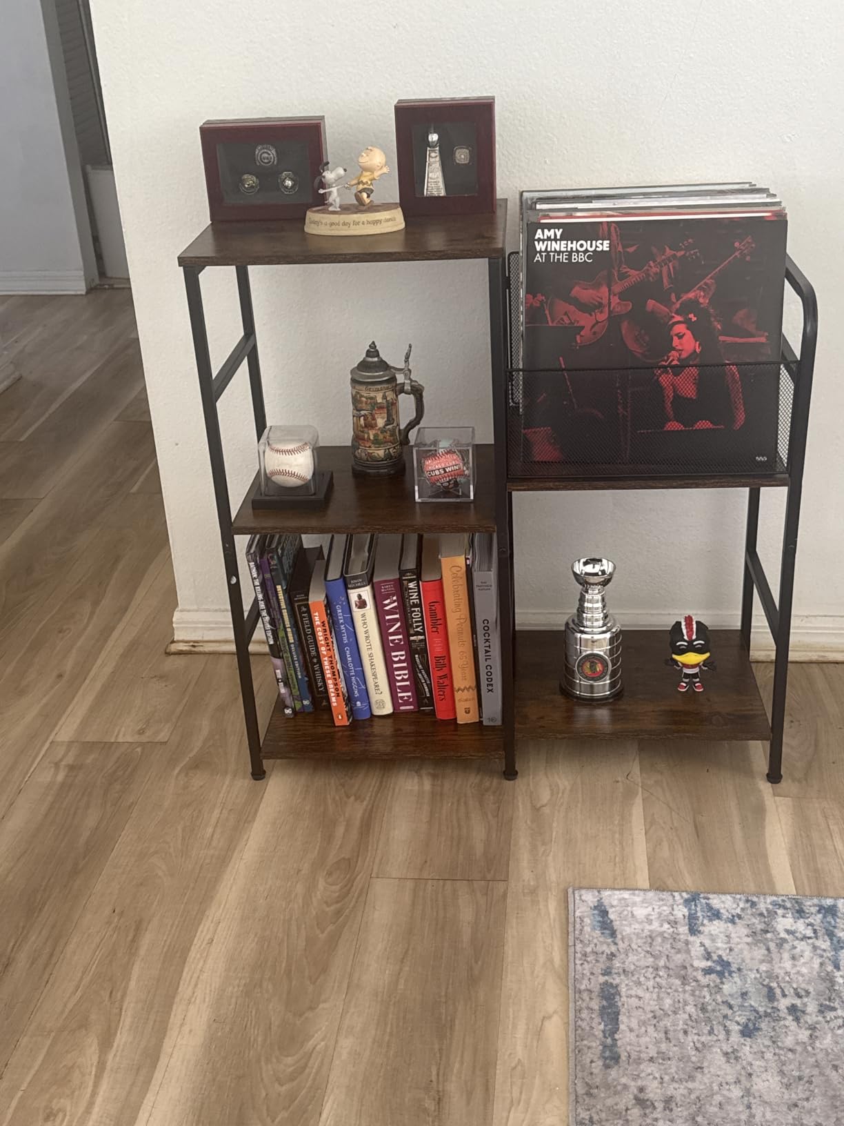 ThreeHio Record Player Stand, Turntable Stand with Vinyl Storage Holds up to 300+ Albums, Storage Cabinet for Vinyl Records, Record Player Table for Living Room customer photo 1