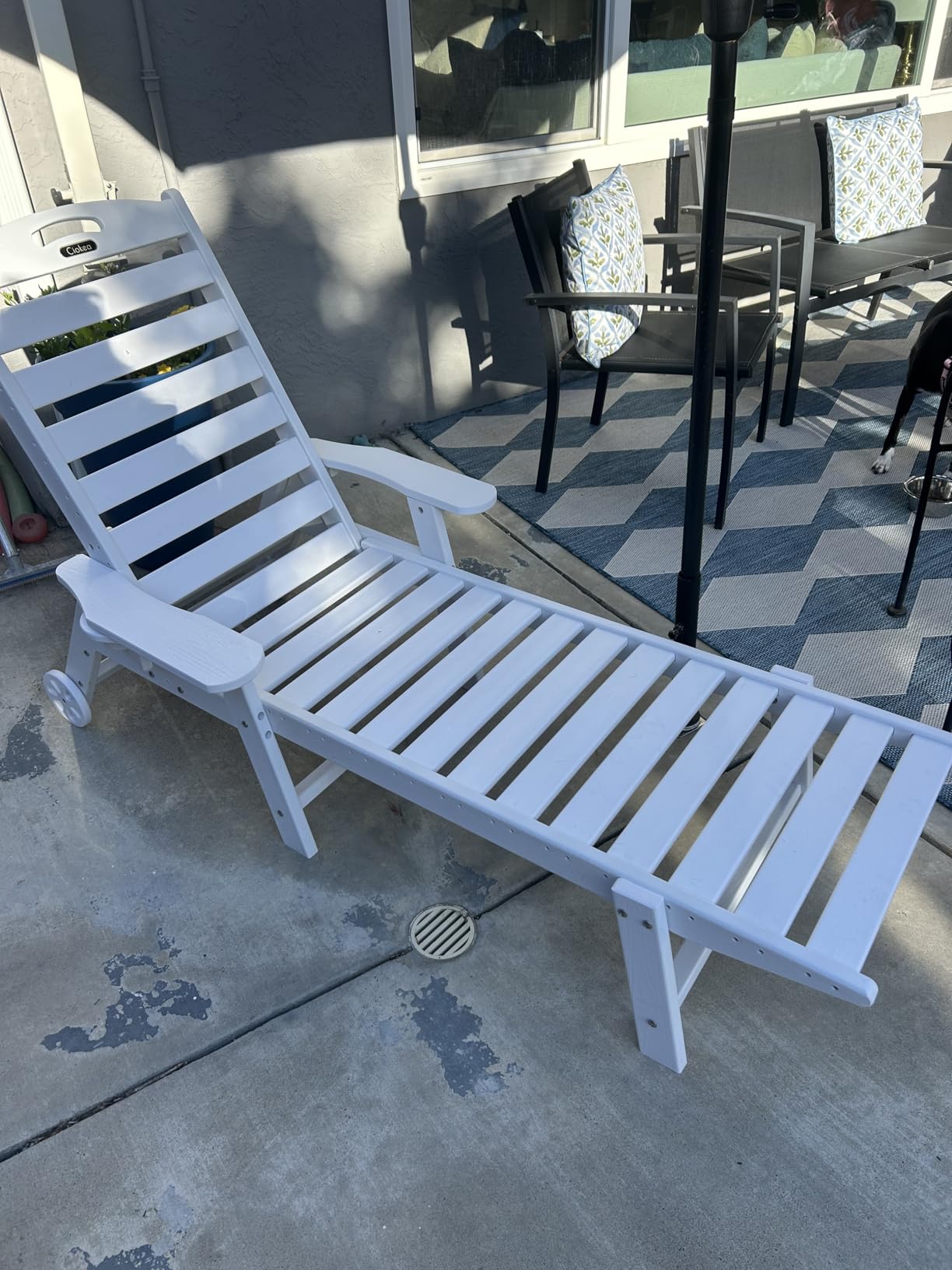 Ciokea Outdoor Chaise Lounge Chair, HDPE Patio Lounge Chair with Wheels customer photo 2