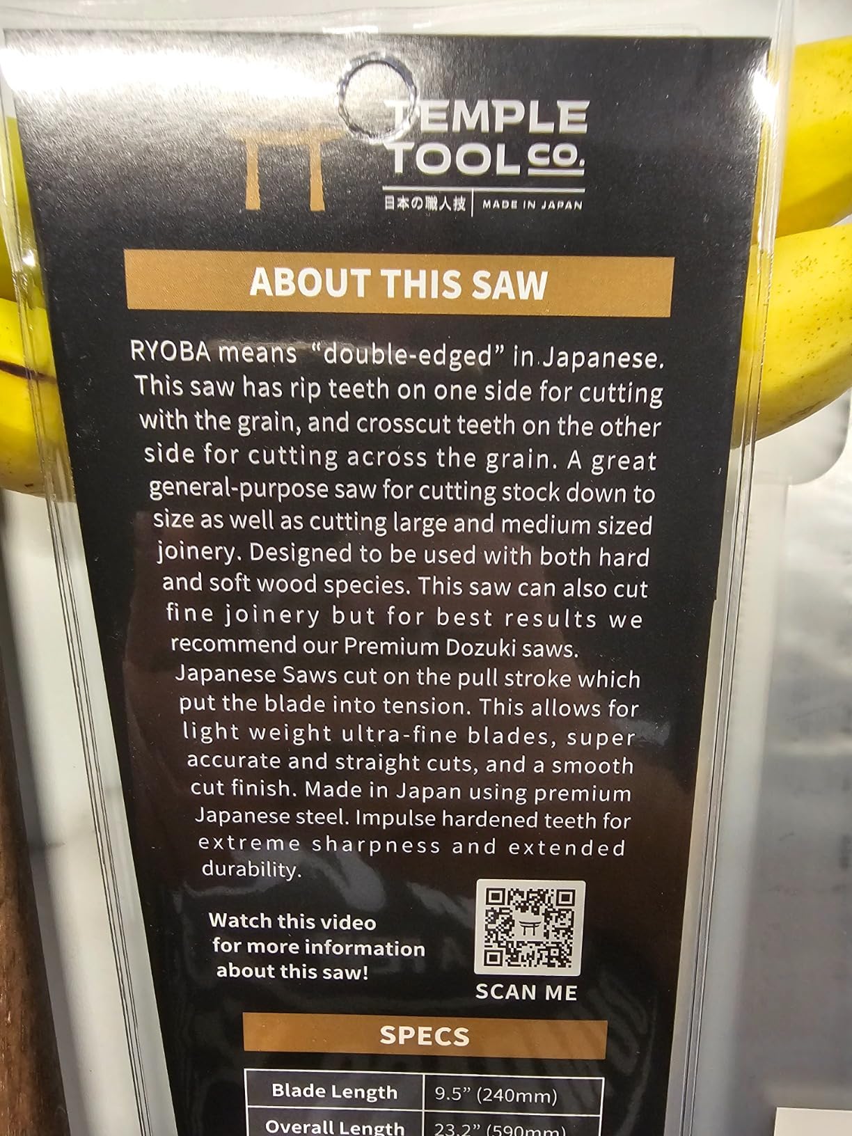 Japanese Pull Saw - 9.5 Ryoba Hand Saw with Rip-cut and Crosscut - Wood Saw for Dovetails, Tenons, Joinery, Cutting Boards to Length & Width- Temple Tool Co. customer photo 2