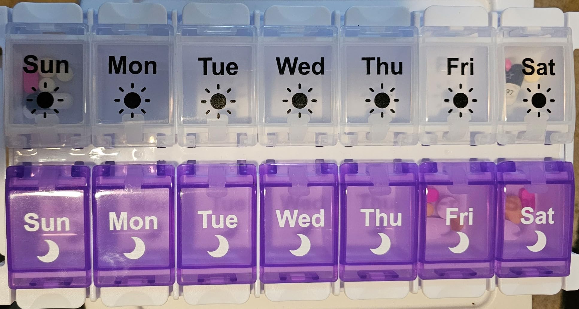 Shintop Weekly Pill Organizer 2 Times a Day, Easy Fill Am Pm Pill Box customer photo 1