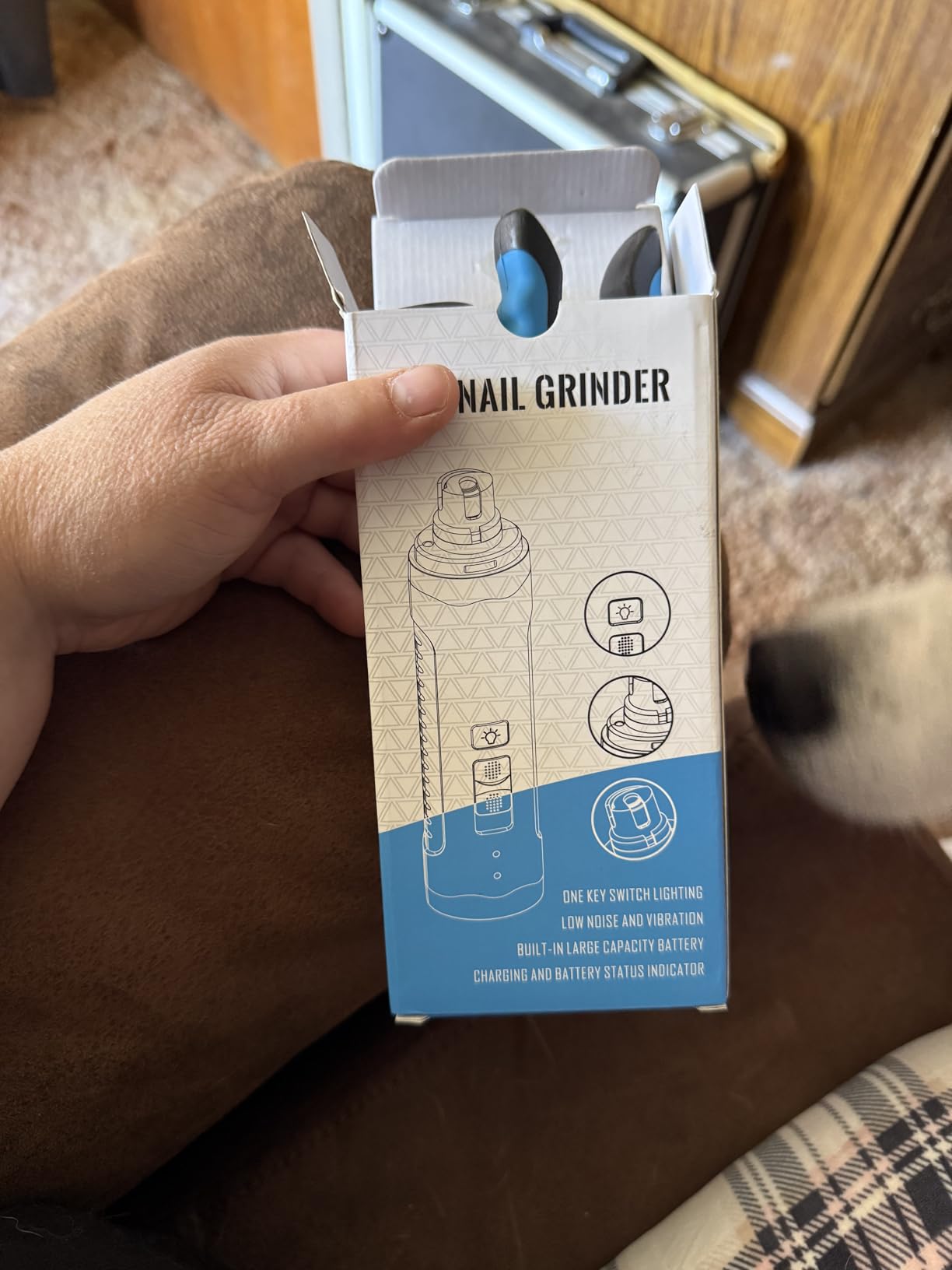 Dog Nail Grinder, Dog Nail Trimmers, and Clippers Kit with 2 LED Lights. Super Quiet Electric Pet Nail Grinder, Rechargeable, for Small, Medium, and Large Dogs & Cats, 2 Diamond Grinding Wheels. customer photo 2