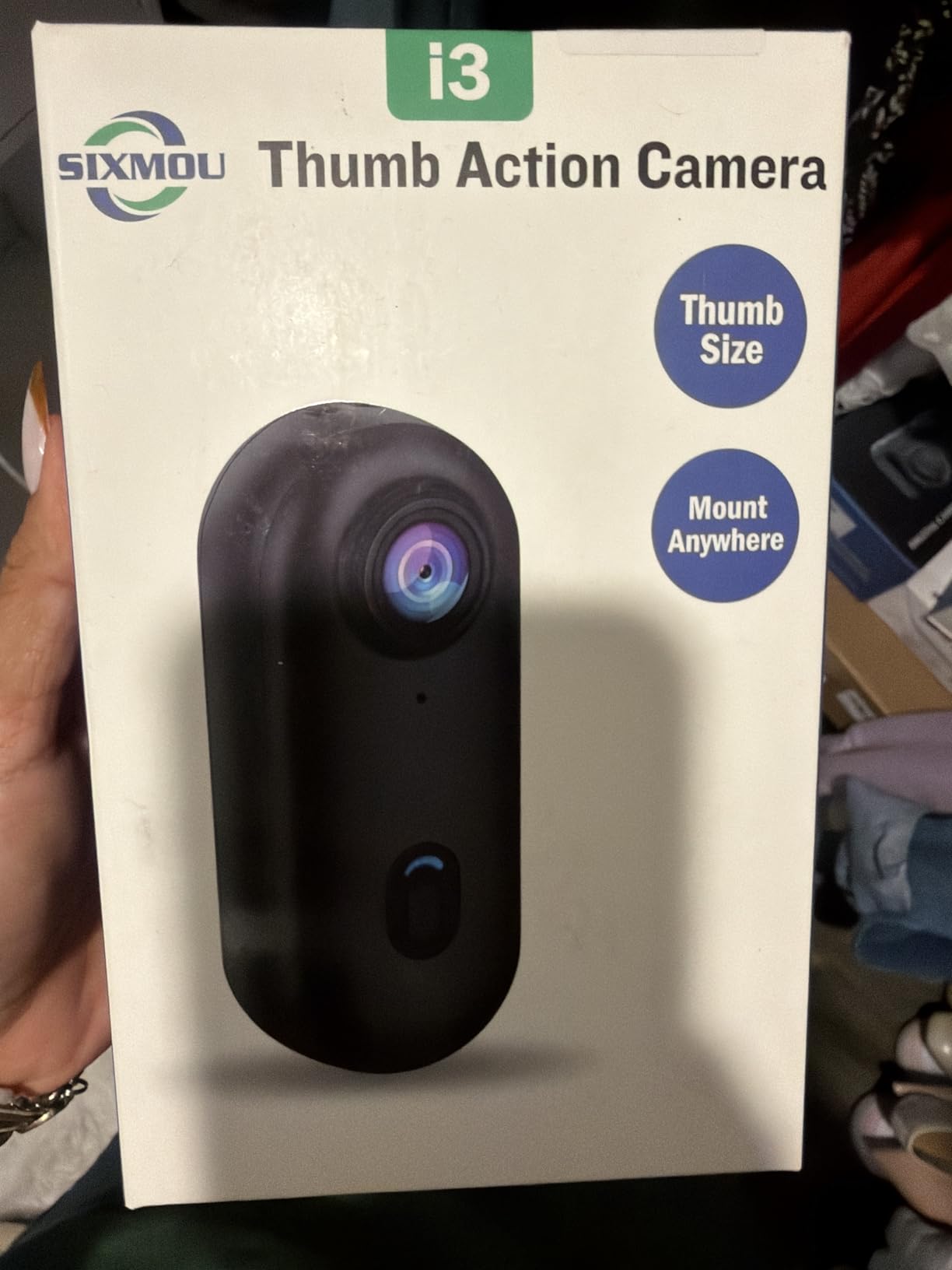 i3 4K Thumb Action Camera, Tiny Size, Mount Anywhere, Small Body Camera | with 64G Card, Spring Clip, Portable Vlogging, Hands-Free POV Recording, Helmet Cam for Cycling, Motorcycle customer photo 1