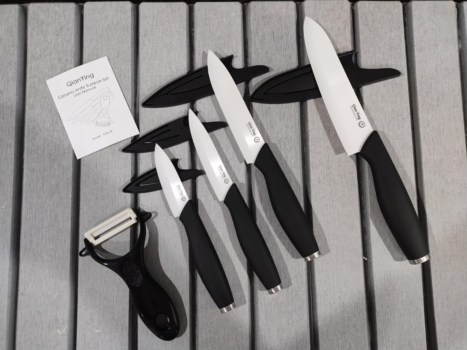 Ceramic Knife Set for Kitchen with Sheath: 5PCS Rustproof Cooking Knives customer photo 1