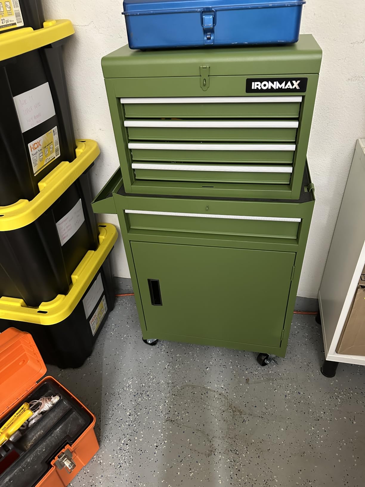Goplus Tool Chest, 5-Drawer Rolling Cabinet with Detachable Top Toolbox, Lockable Wheels, Lock Bar, Protective Liner & Tool Rack, Metal Storage Cart for Garage Workshop customer photo 1