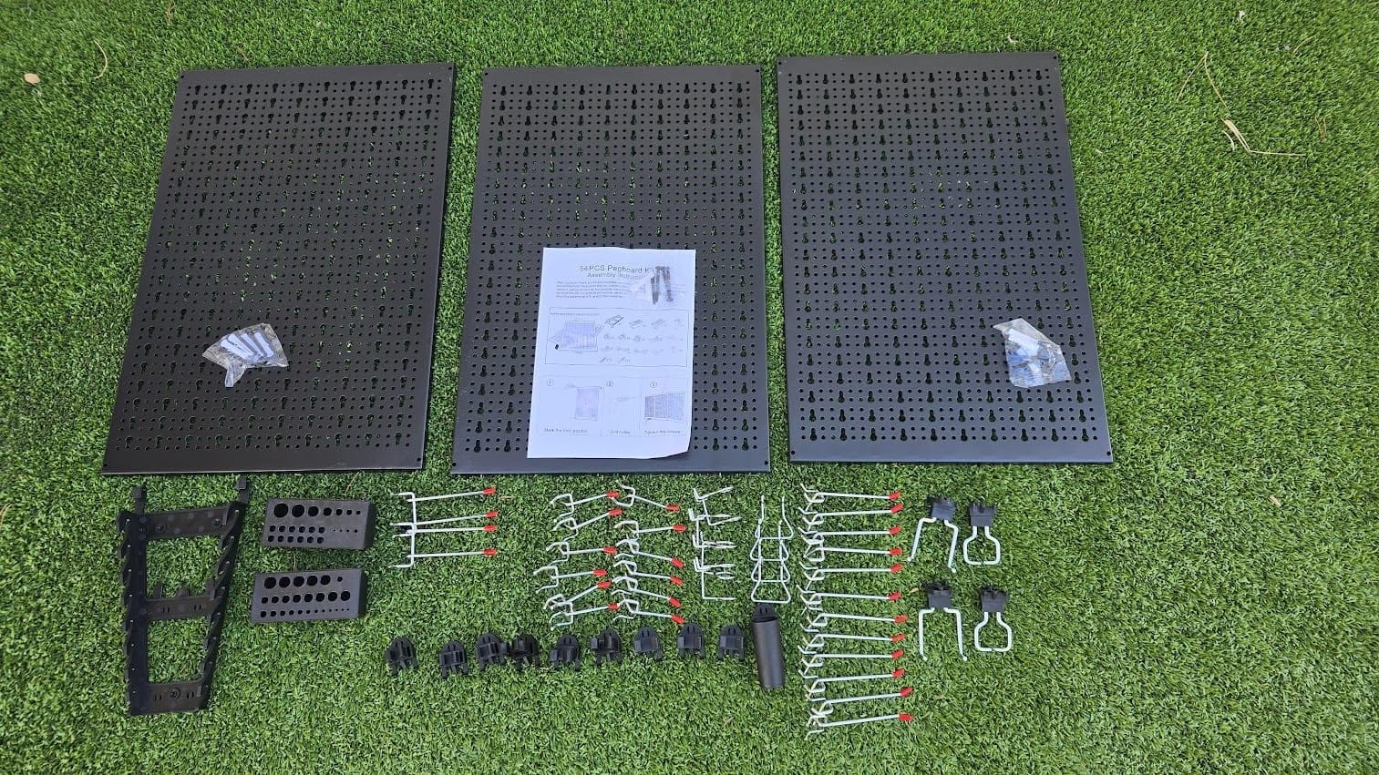 WALMANN Metal Pegboard, Wall Tool Organizer Board with Hooks, 24x48 in customer photo 2