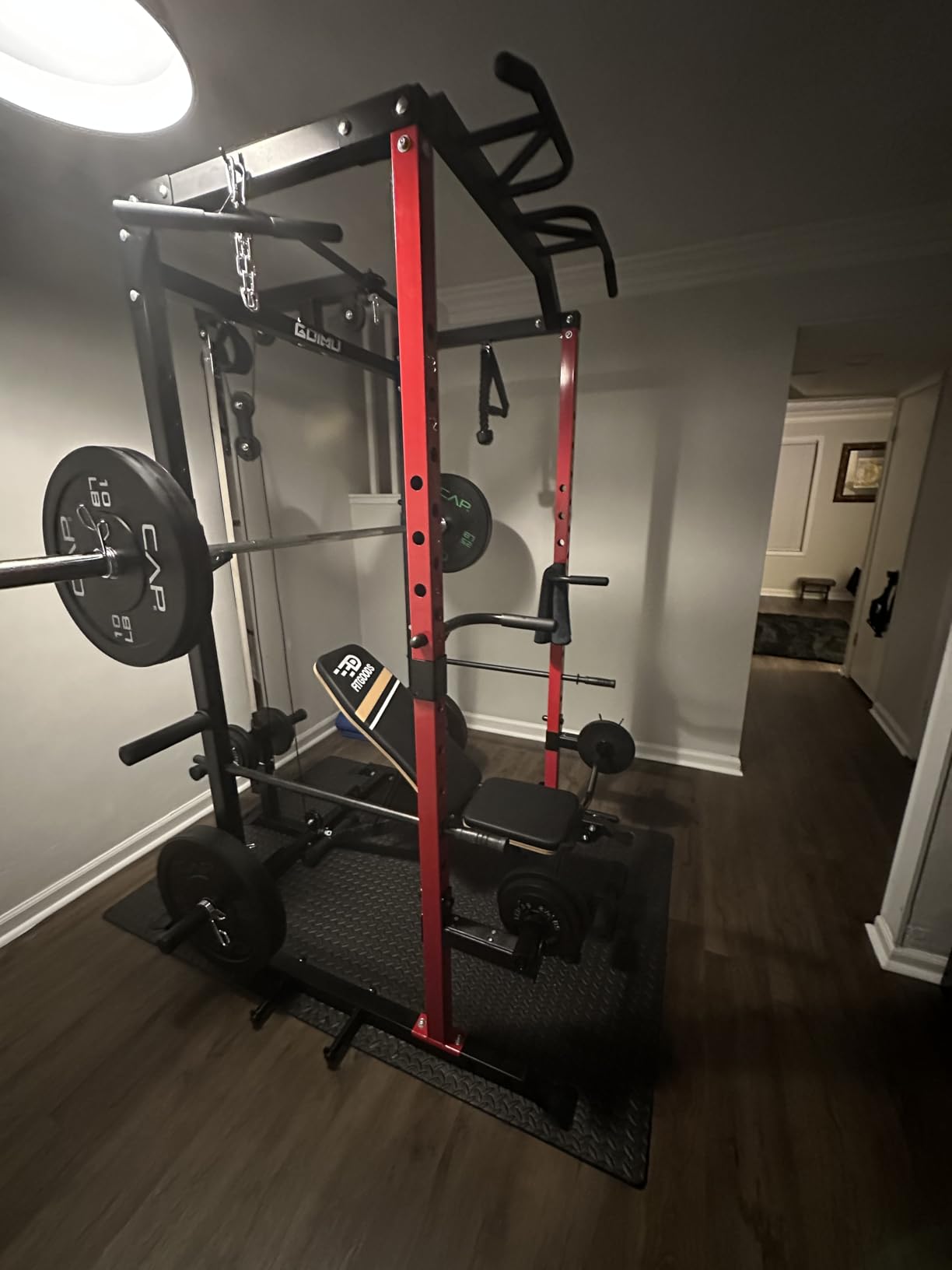 C1-V4 Power Cage, 2000LBS Squat Rack with LAT Pulldown, Multi-Function Weight Cage Strength Training Machine, Workout Cage with More Attachments for Home Gym Garage customer photo 2