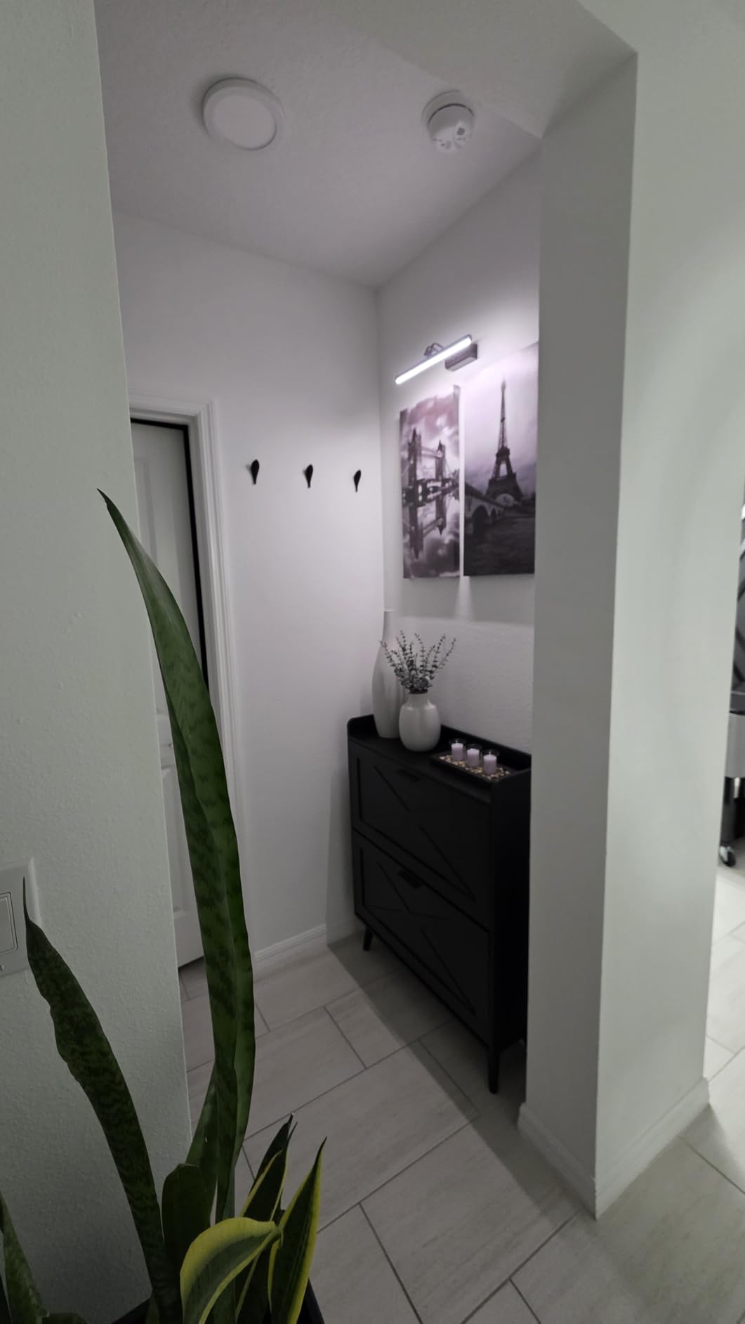Homleke Farmhouse Shoe Storage Cabinet with Flip Drawers & Barn Door Design customer photo 2