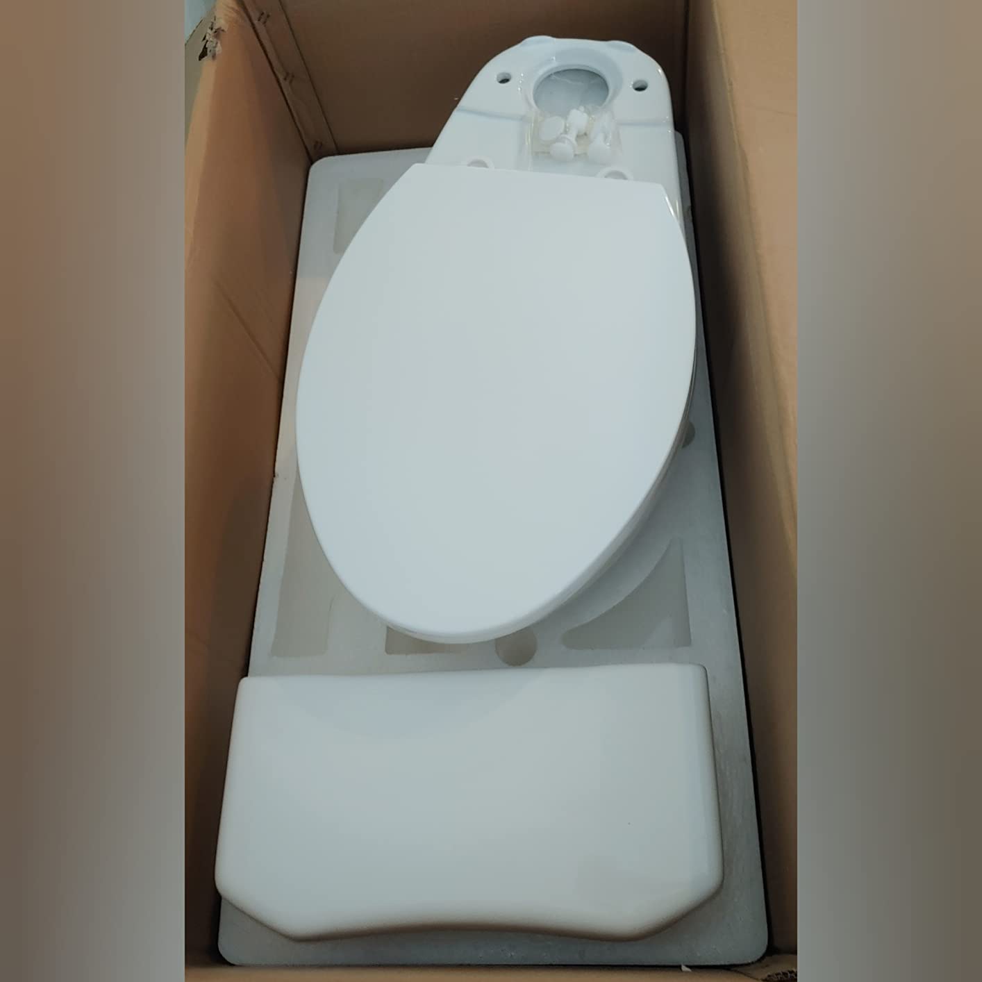 DeerValley Compact One Piece Toilet for Small Bathrooms with Soft Close Seat 12 Inch Rough Dual Flush 0.8/1.28 GPF Toilets In White customer photo 2