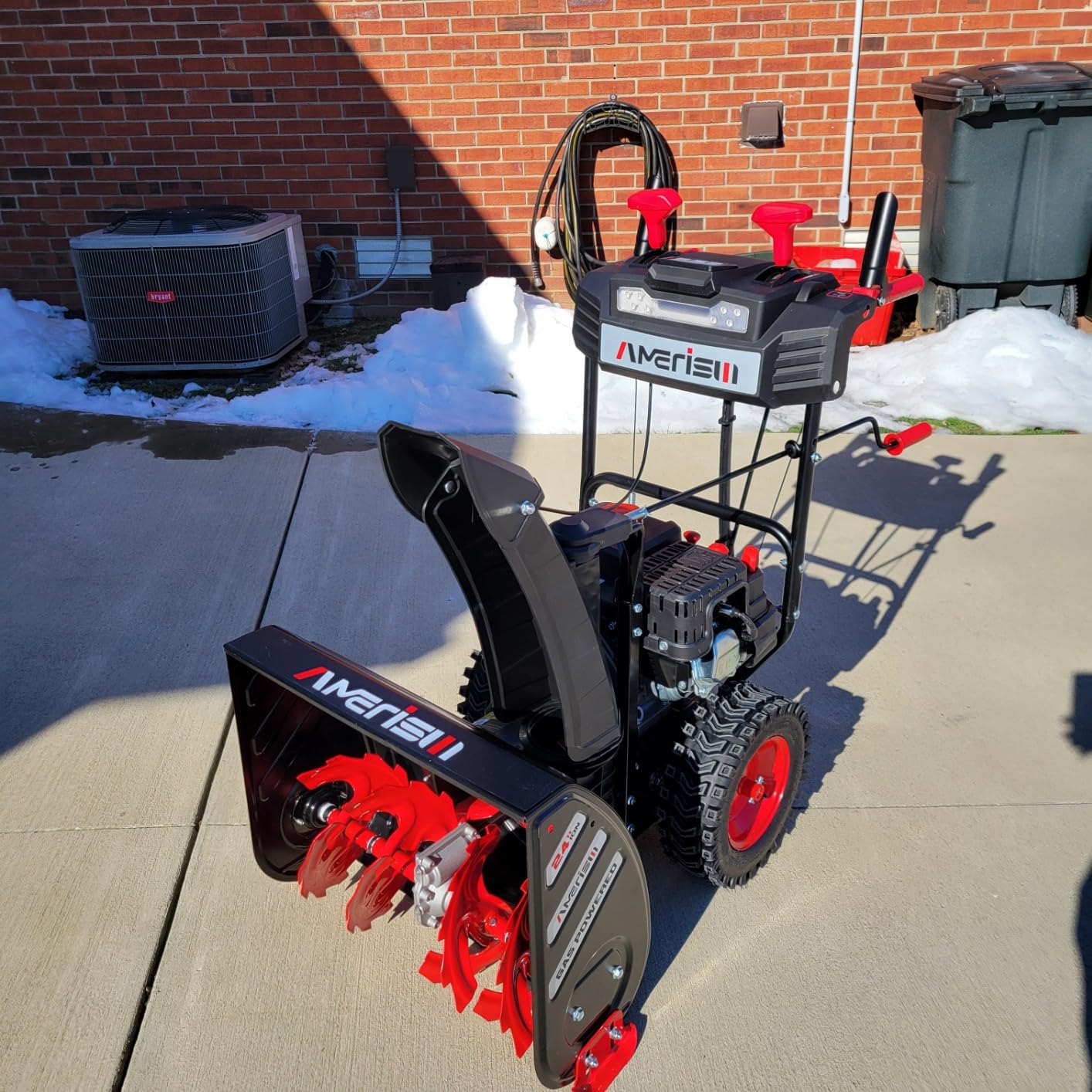 AMERISUN 24-Inch Gas Snow Blower with 212cc 4-Cycle OHV Engine, Recoil Start, 40Ft Snow Throwing for Decks, Driveways, and Sidewalks customer photo 2
