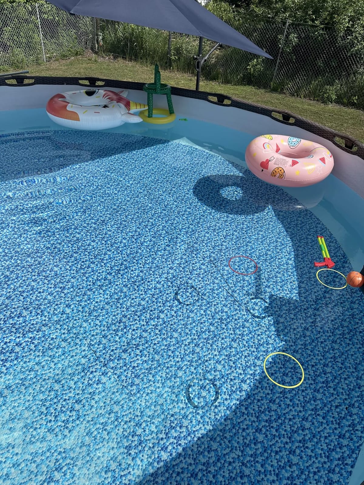 Kipiea Heavy Duty 500D 8ft Round Pool Cover for Above Ground Pool, Stock Tank Pool Covers with Accessories, Round Hot Tub Cover Ideal for Windproof, Dustproof, Waterproof customer photo 2