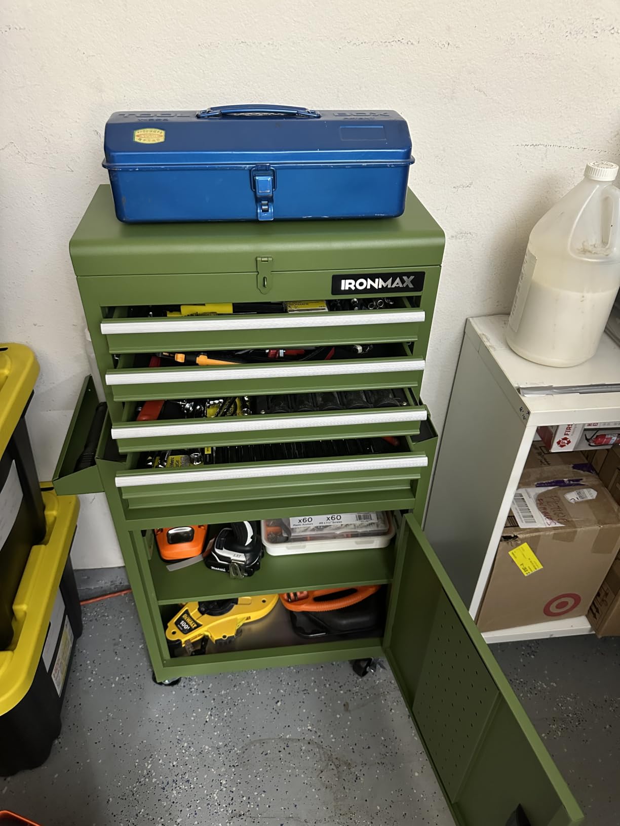 Goplus Tool Chest, 5 Drawers Rolling Tool Cabinet with Detachable Top Toolbox, Universal Lockable Wheels, Lock Bar, Protective Liner & Tool Rack, Metal Tool Storage Cart, Tool Box for Garage Workshop customer photo 1