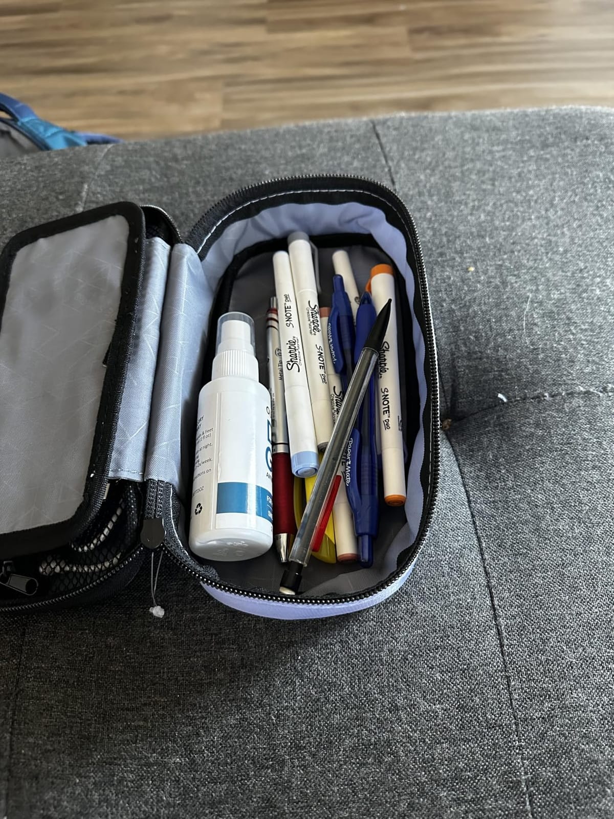 Five Star Pencil Pouch, Pen Case, High-Capacity Zipper Pouch, Storage Organizer for School Supplies Earbuds Chargers Cables Makeup, Blue/Denim (500212F-ECM) customer photo 1