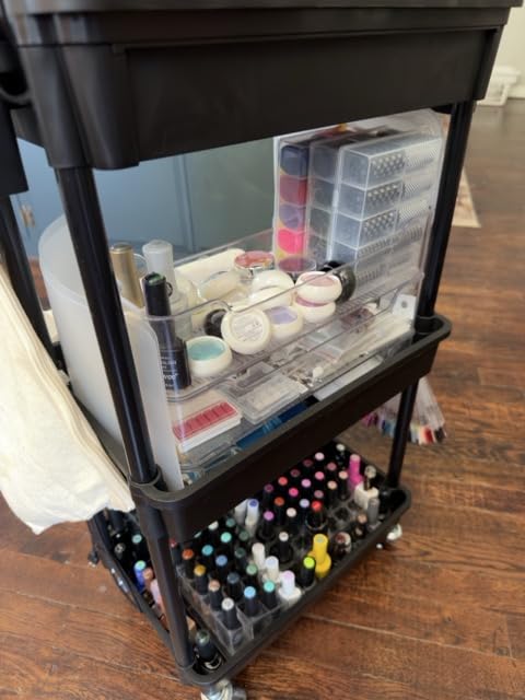 Goovilla 3 Tier Rolling Utility Cart Organizer with Removable Drawer, White customer photo 2