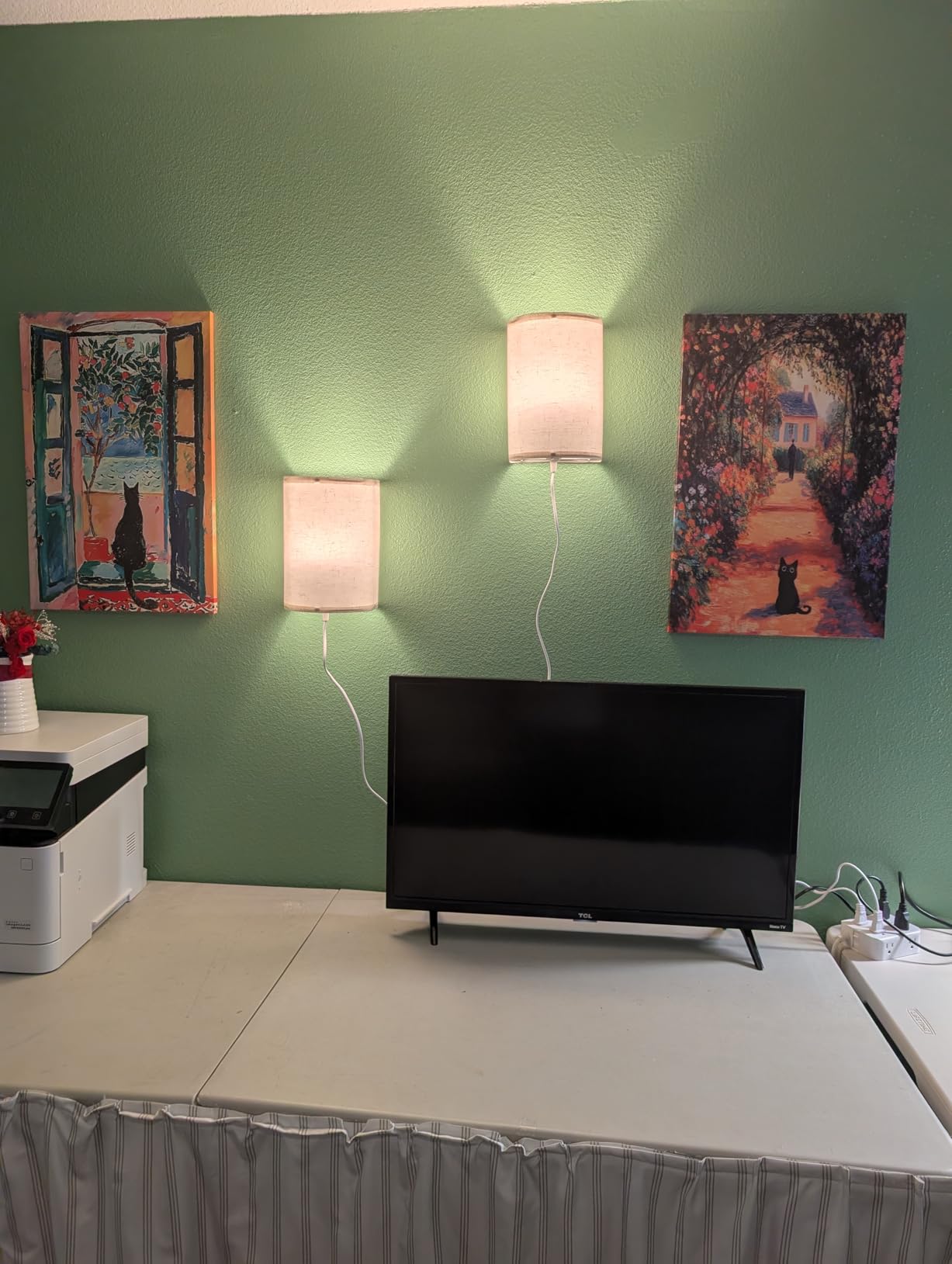 Yunaking Plug in Wall Sconces Set of Two Wall Lights with On/Off Switch customer photo 1