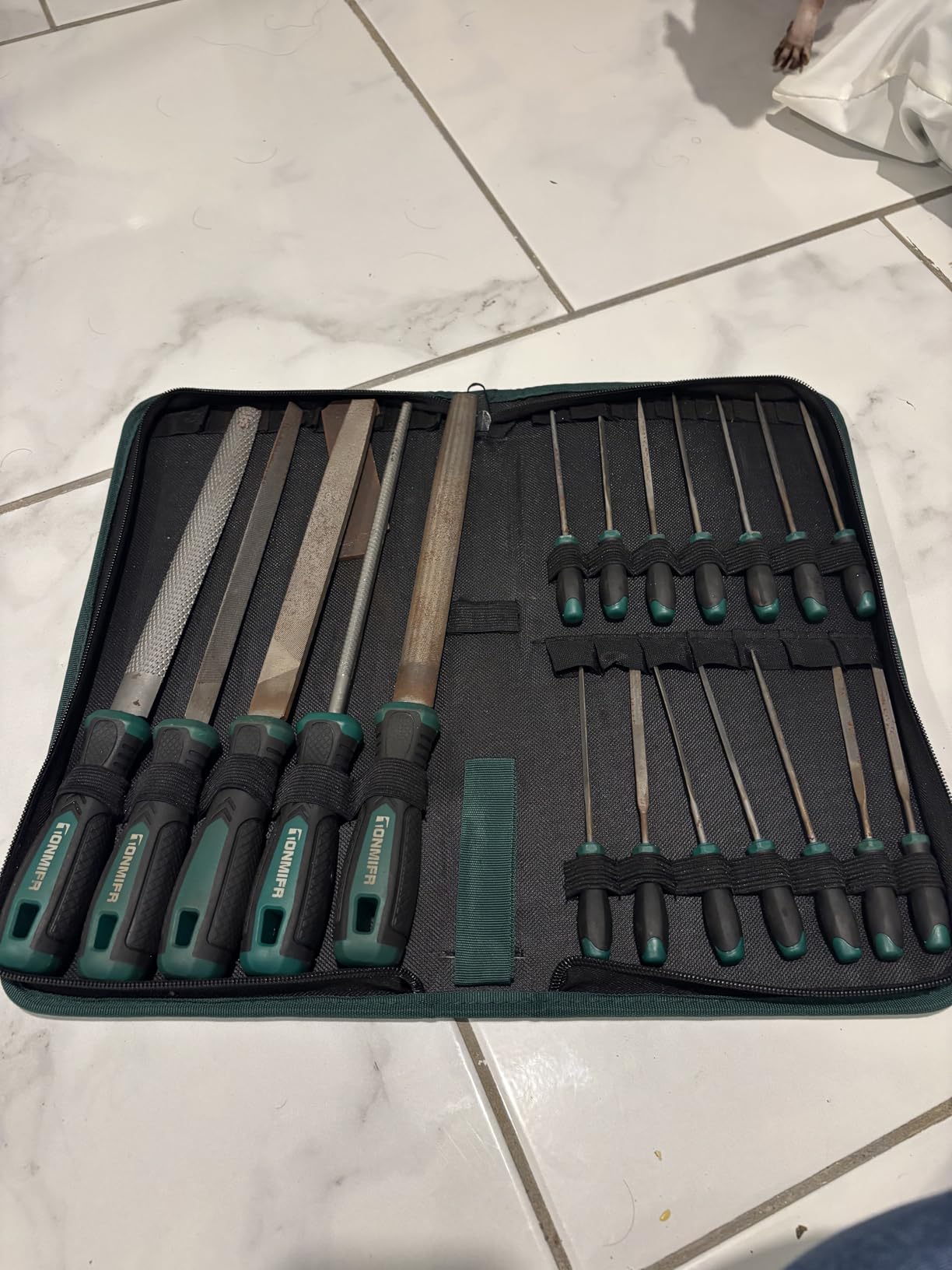 Professional Metal File Set 34Pcs Industrial Grade High Carbon Steel,5 Shapes (Flat/Half Round/Round/Triangle/Square) for Hardened Steel, Metalworking Tools with Storage Case,14 Needle Files customer photo 2