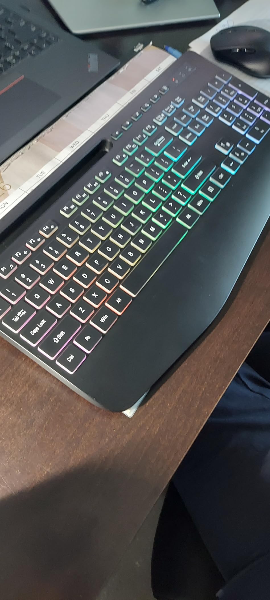 SABLUTE Wireless Keyboard and Mouse Combo, 9 Backlit Effects, Large Print customer photo 1