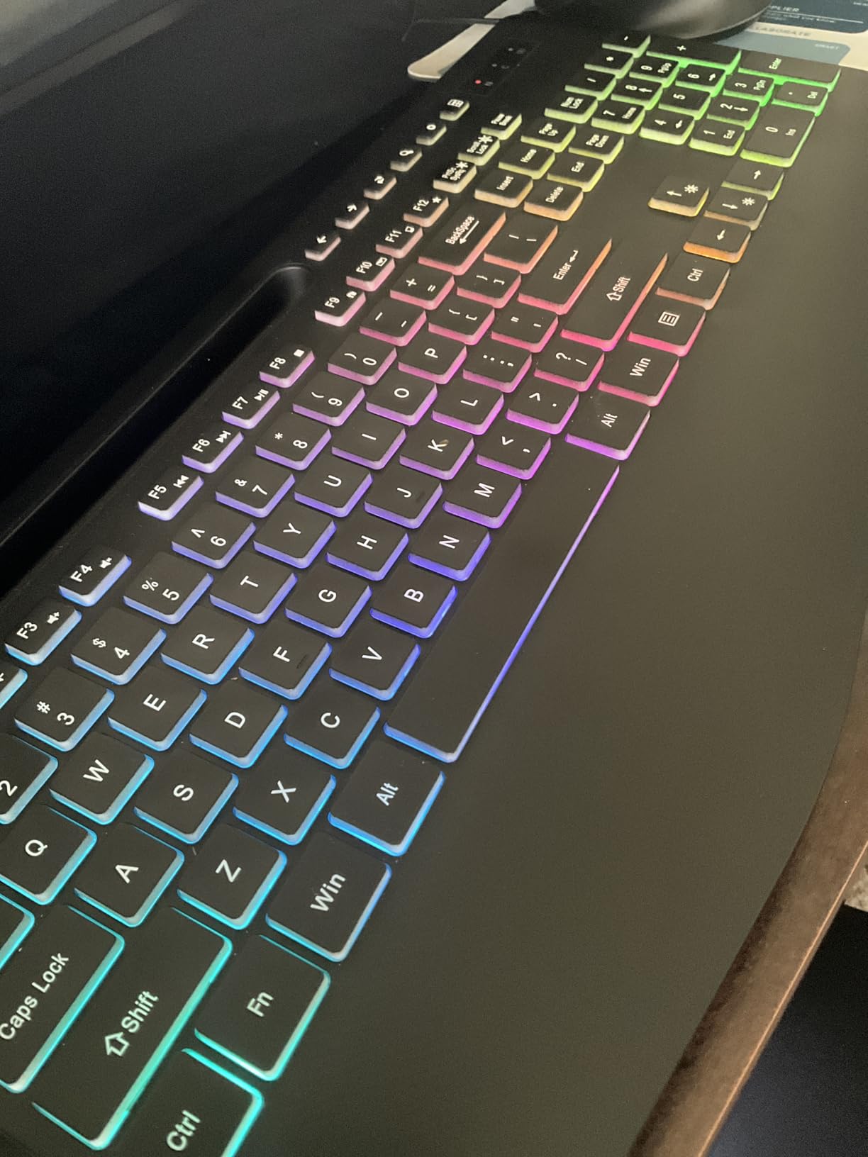 SABLUTE Wireless Keyboard and Mouse Combo, 9 Backlit Effects, Large Print customer photo 2