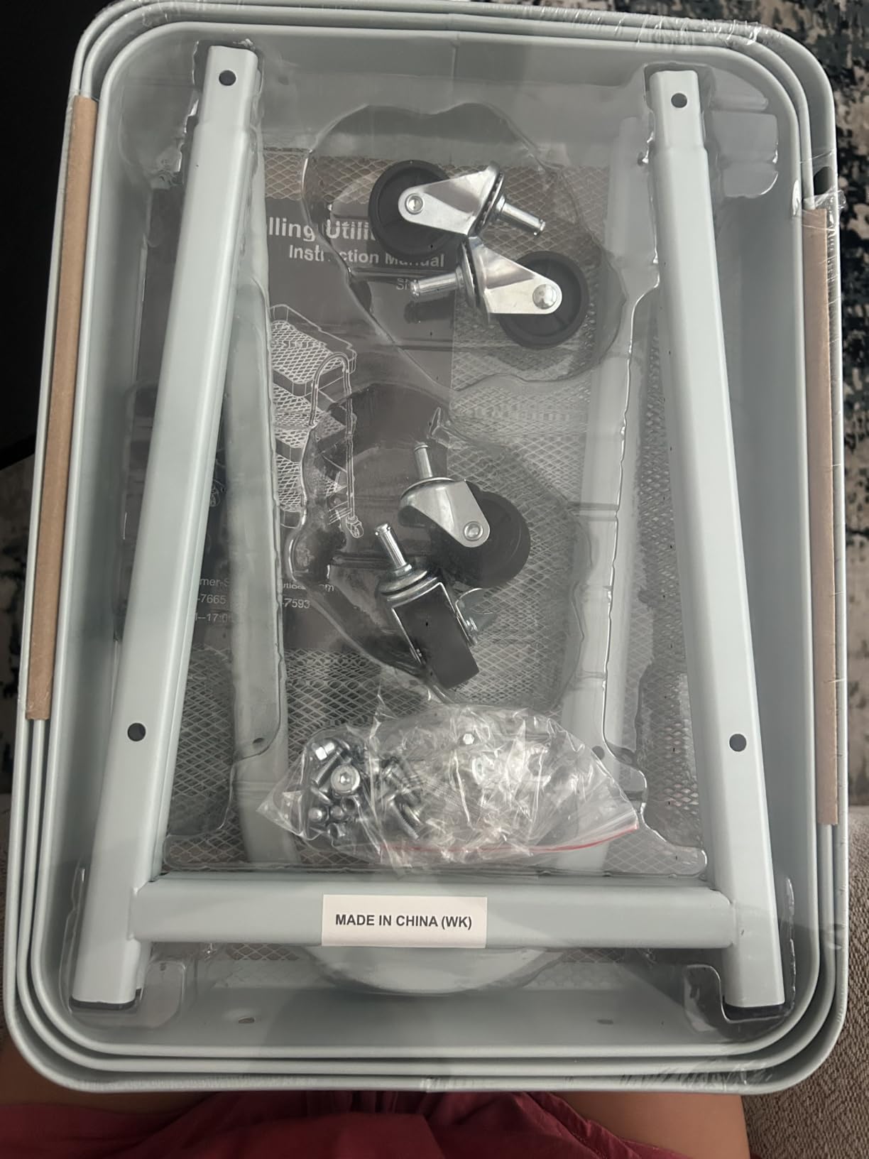 OLIXIS Metal 3 Tiers Rolling Storage Utility Cart with Lockable Wheels customer photo 2