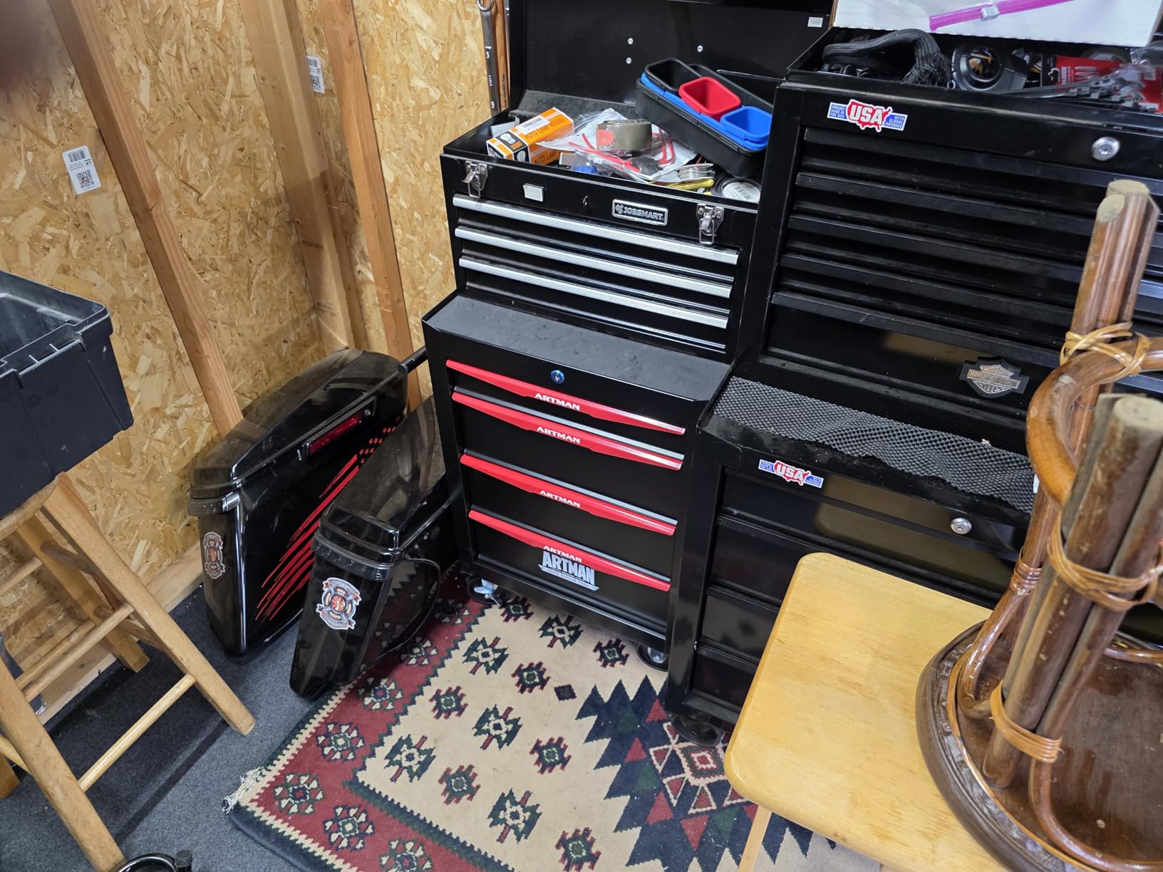 7 Drawers Rolling Tool Chest with Wheels, Stainless Steel Countertop Multifunctional Tool Storage Cart, Drawer Rolling Trolley Organizer Tool Box for Garage,Workshop (Black) customer photo 2