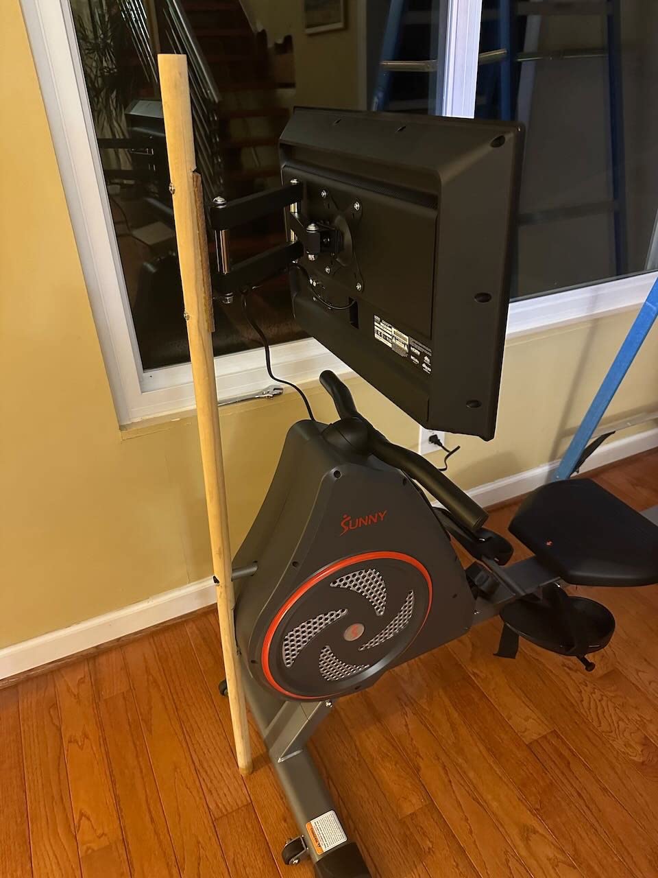 Sunny Health & Fitness Air Rowing Machine, Space-Saving Rower with Long Rail and Upright Storage for Home Gym, Full-Body Cardio Workout, Free SunnyFit Training App customer photo 1