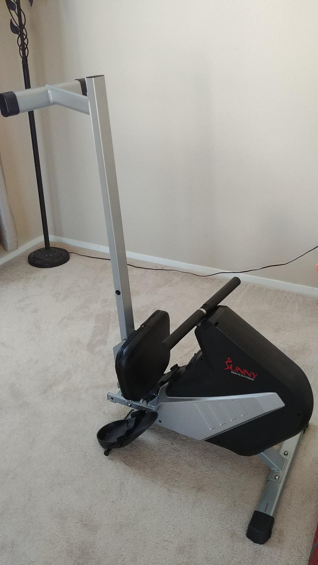 Sunny Health & Fitness Air Rowing Machine, Space-Saving Rower with Long Rail and Upright Storage for Home Gym, Full-Body Cardio Workout, Free SunnyFit Training App customer photo 2