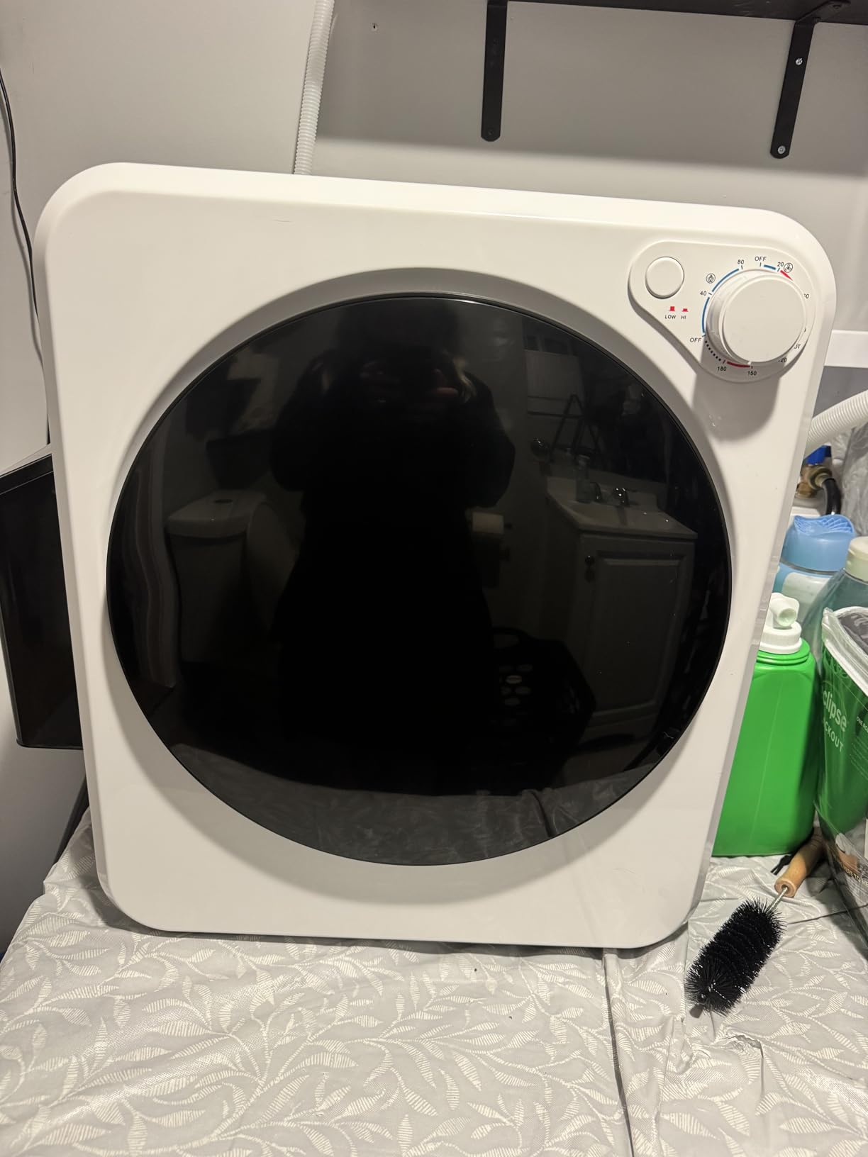 1.6 Cu.Ft Portable Clothes Dryer, 800W Fast Drying Front Load Laundry Dryer with 5 Mode, Mini Electric Clothing Dryer with Stainless Steel Tub, Compact Machine for Apartment, Home, Dorm customer photo 2
