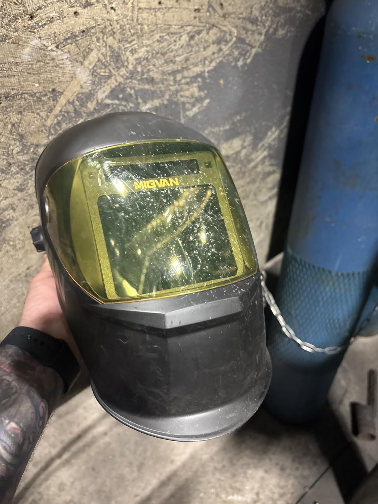 Welding Helmet Auto Darkening True Color Large Viewing, Welding Hood Solar/Rechargeable Battery Powered, Wide Shade 4/5-13 with 4 Arc Sensor, Optical Clarity Welding Mask for TIG MIG ARC Grind customer photo 1