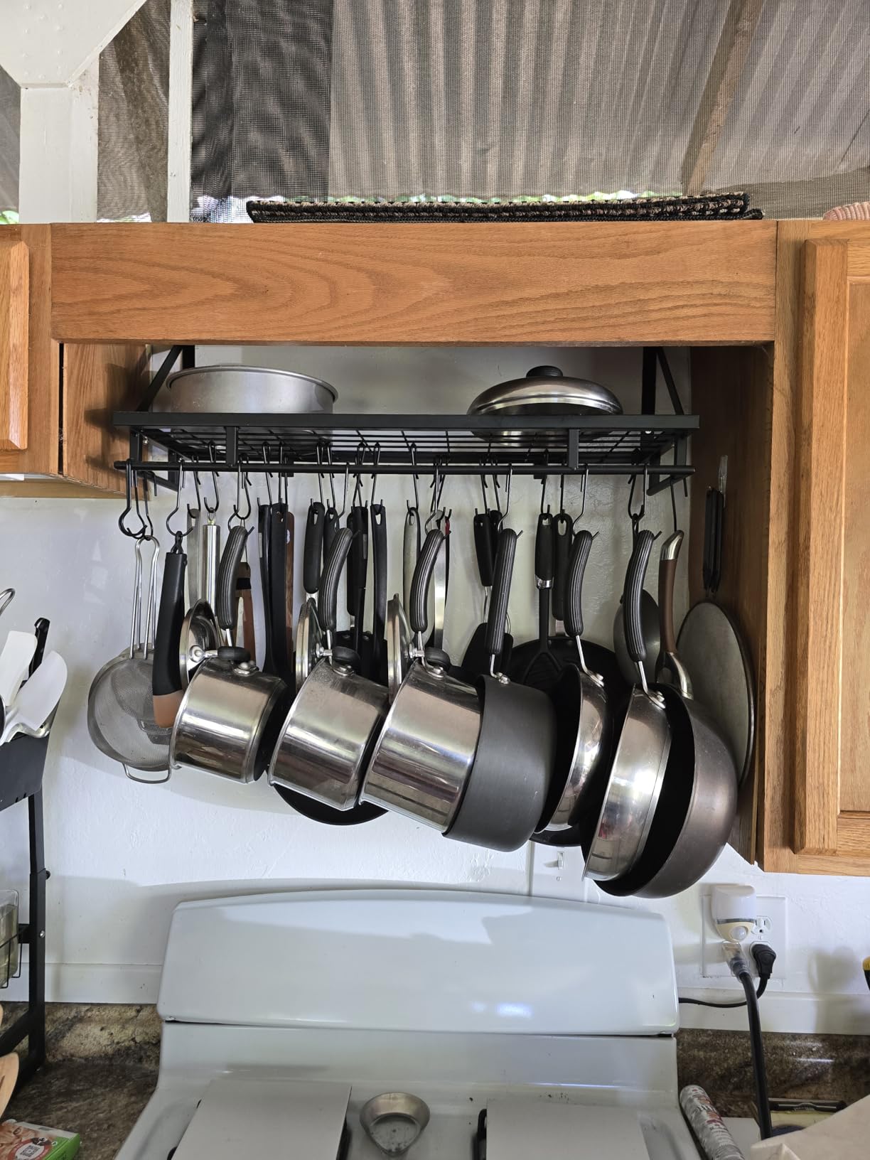 KES 30-Inch Wall Pot Rack, Oil Bronze, 88lb Capacity, 12 Hooks, Farmhouse customer photo 2