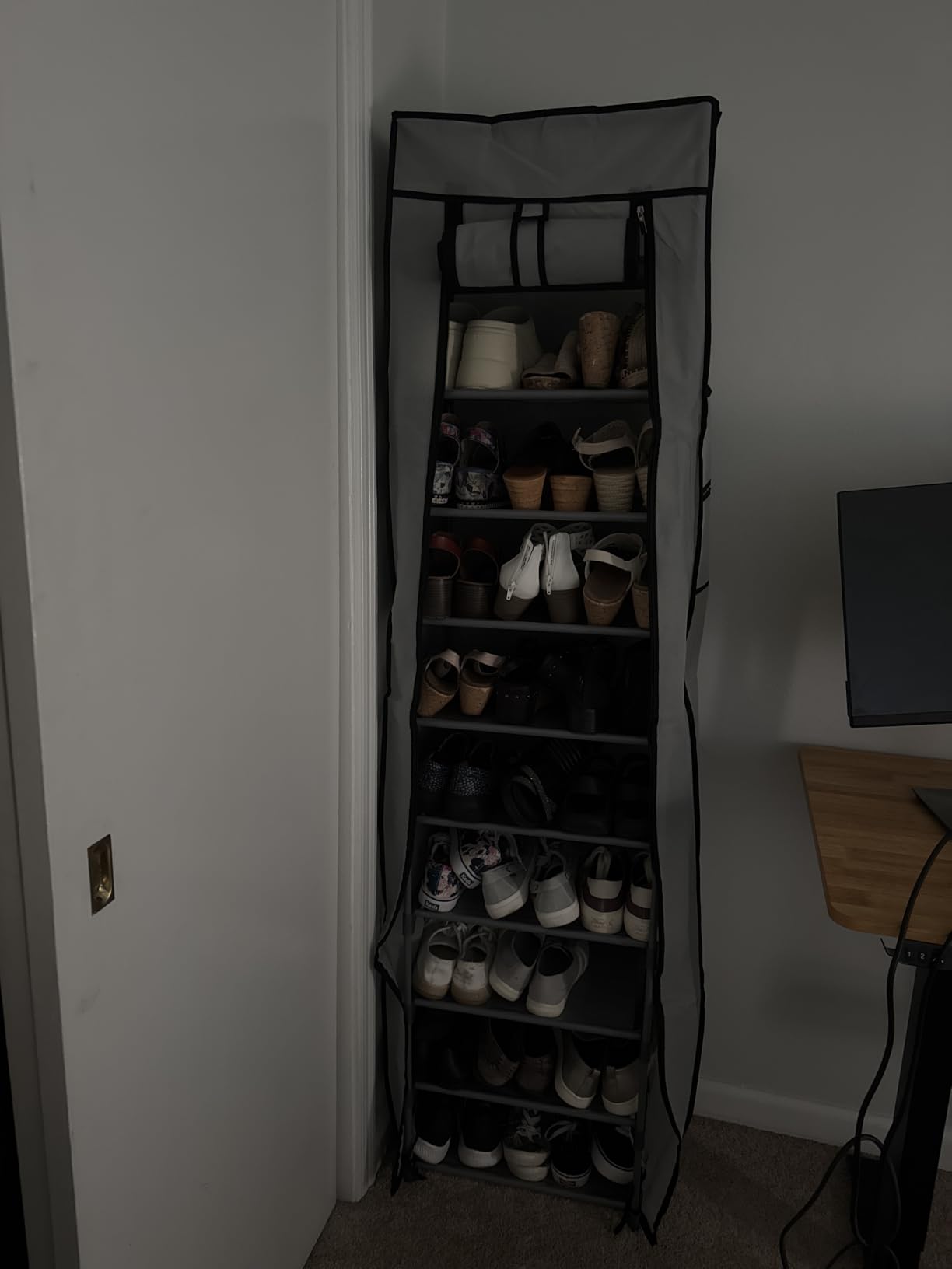 Kitsure 10-Tier Shoe Rack with Cover, Vertical Shelf, 17.5