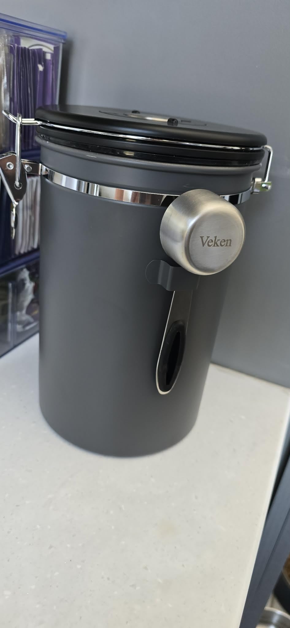 Veken Coffee Canister,39OZ, 2.2lbs,Large Airtight Stainless Steel Container customer photo 1