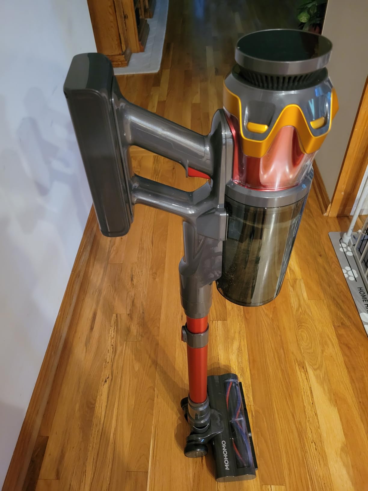 Cordless Vacuum Cleaner, 650W/55KPa 70Mins Vacuum Cleaners for Home, Self-Standing Stick Vacuum with Anti-Tangle Brush & OLED Touch Screen, Vacuum Cleaner for Hardwood Floors,Carpet,Pet Hair,Car (Red) customer photo 1