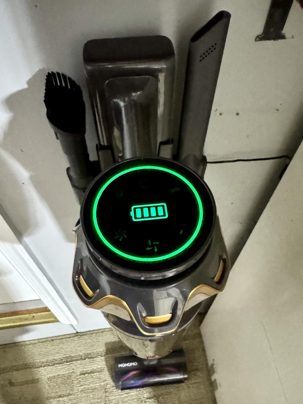 Cordless Vacuum Cleaner, 650W/55KPa 70Mins Vacuum Cleaners for Home, Self-Standing Stick Vacuum with Anti-Tangle Brush & OLED Touch Screen, Vacuum Cleaner for Hardwood Floors,Carpet,Pet Hair,Car (Red) customer photo 2