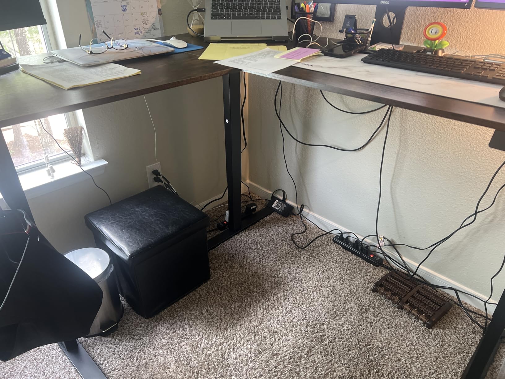 SIAGO L-Shaped Standing Desk - 63 x 55 Inch Adjustable Corner Standing Desk with Charging Station - L Shape Sit Stand Table with Memory Controller, Splice Board for Home Office customer photo 1