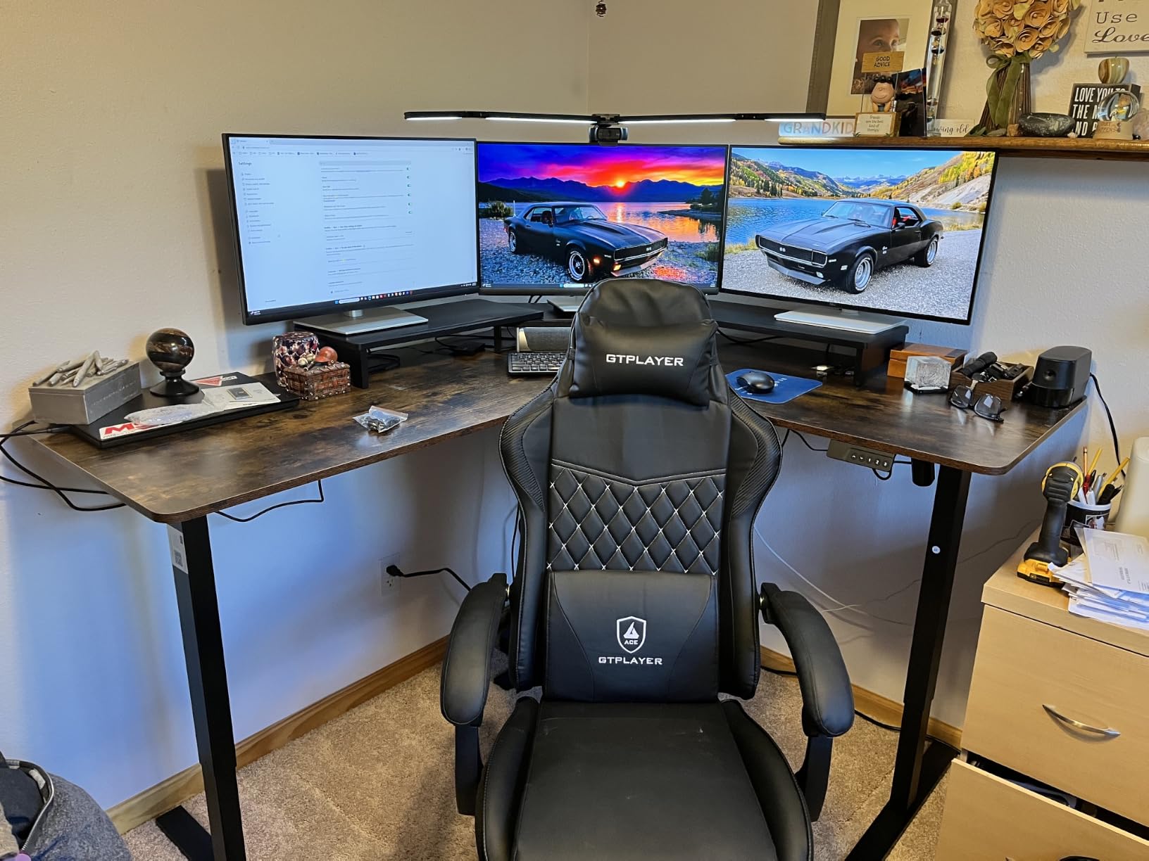 SIAGO L-Shaped Standing Desk - 63 x 55 Inch Adjustable Corner Standing Desk with Charging Station - L Shape Sit Stand Table with Memory Controller, Splice Board for Home Office customer photo 2